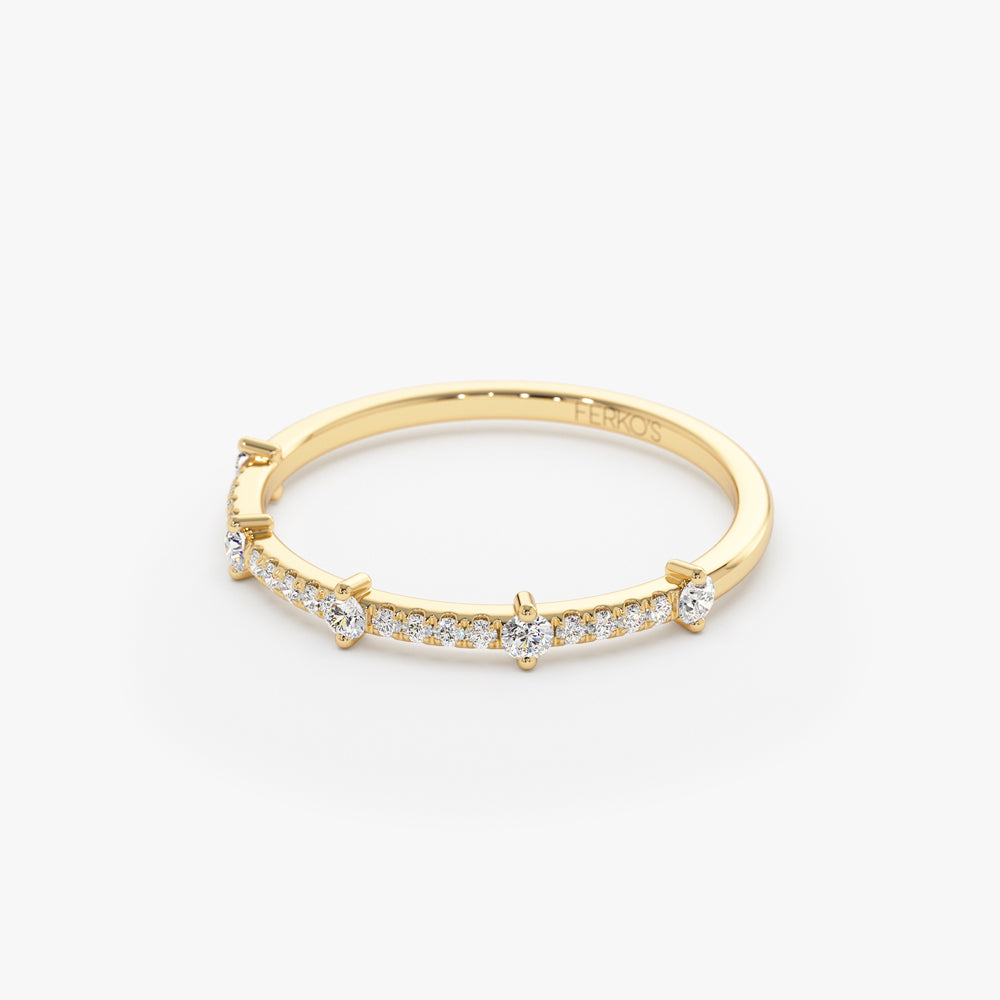 OBFJ1533 - 14k Dainty Stacking Diamond Wedding Band 8