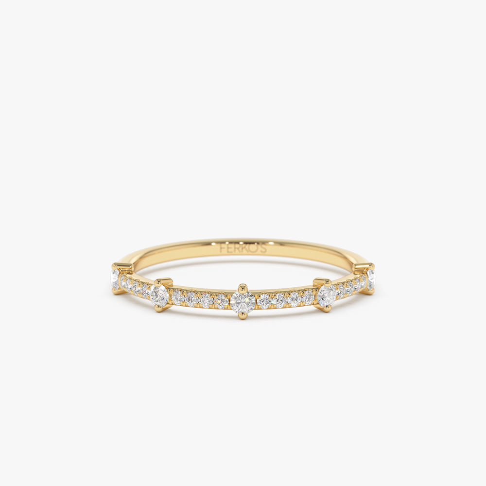 OBFJ1533 - 14k Dainty Stacking Diamond Wedding Band 1
