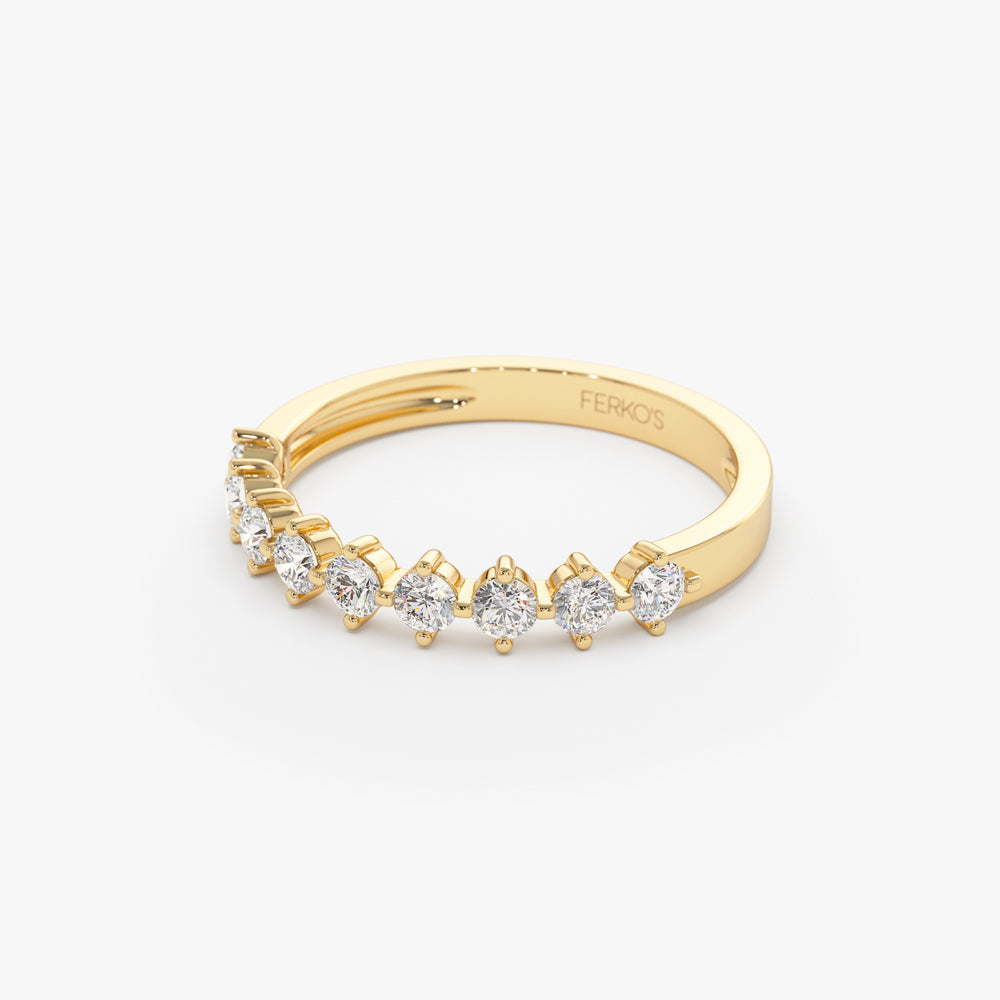 OBFJ0329 - 0.50 ctw 14k Nine Stone Prong Setting Lab Grown Round Diamond Ring - Rania 8