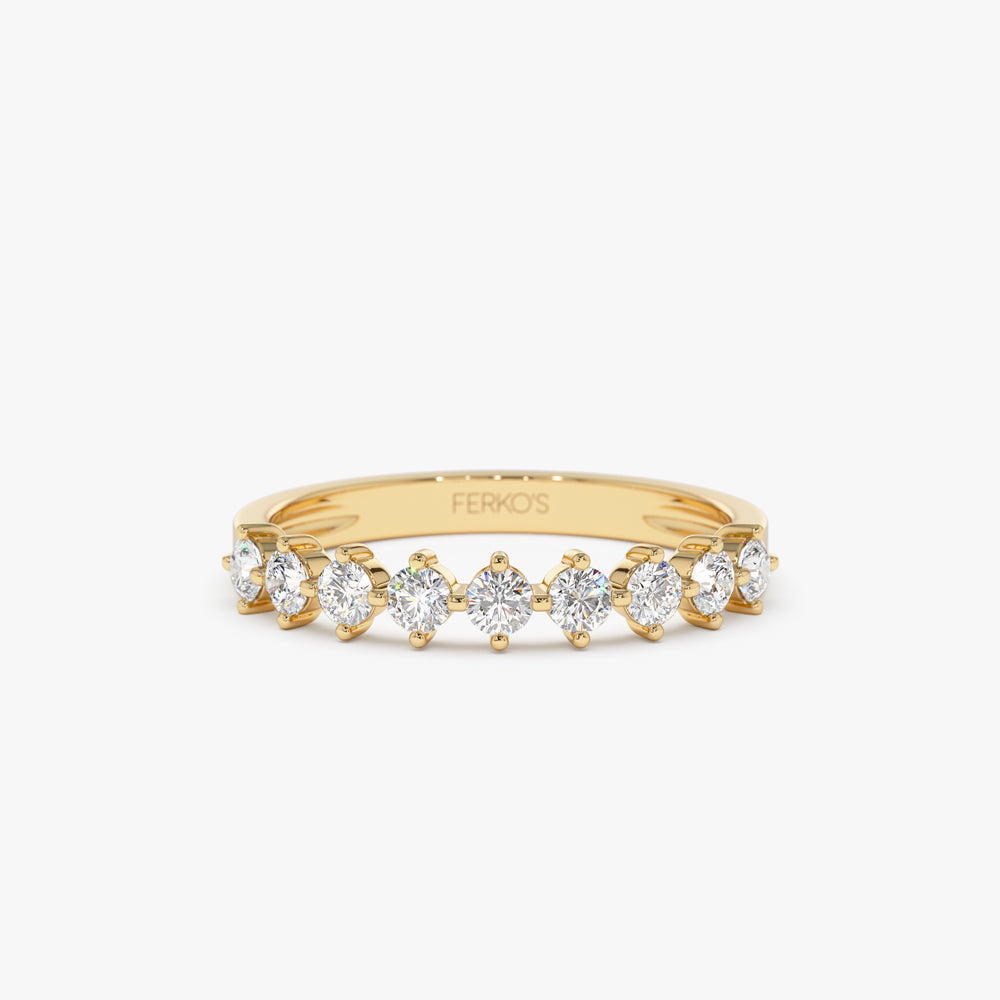 OBFJ0329 - 0.50 ctw 14k Nine Stone Prong Setting Lab Grown Round Diamond Ring - Rania 1