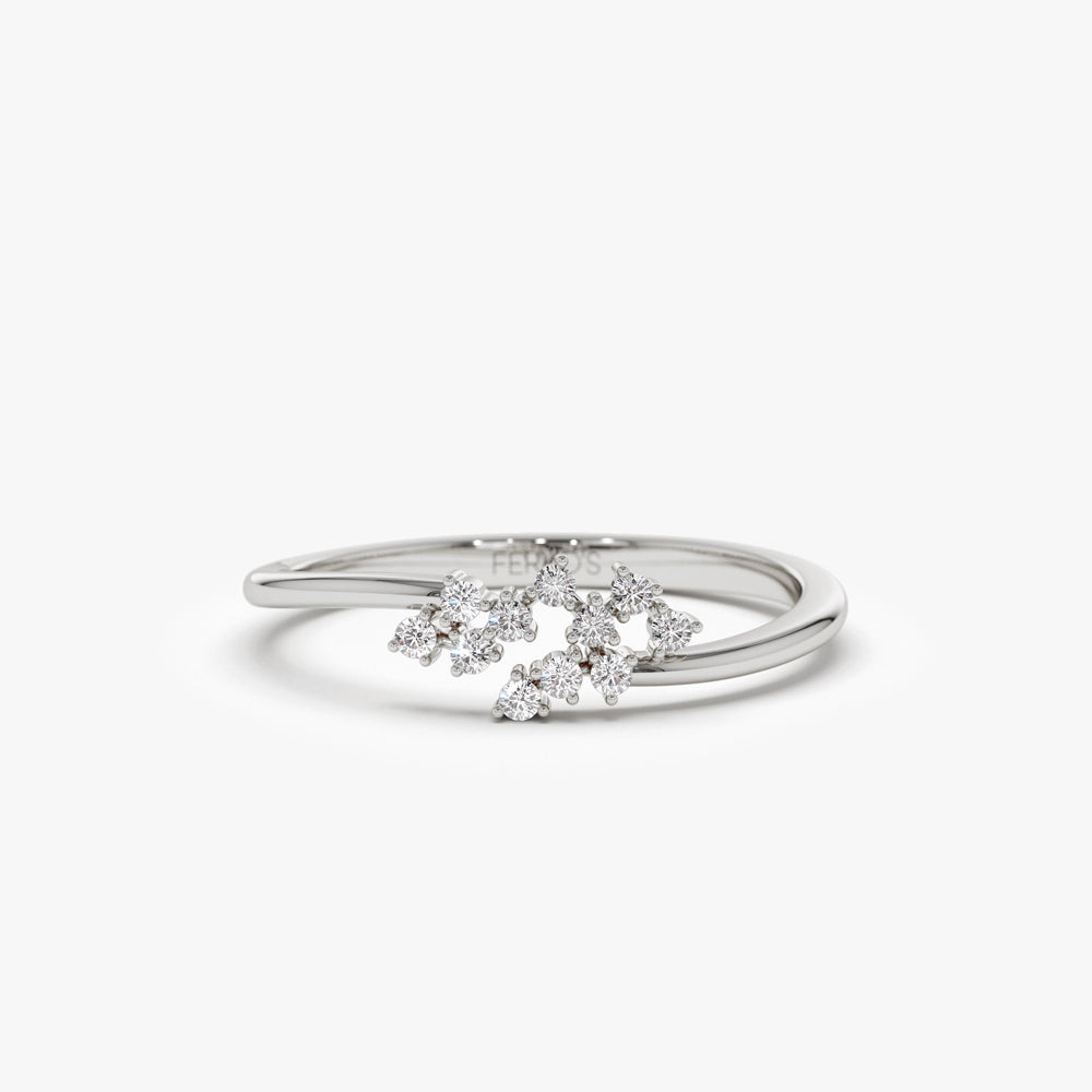 OBFJ1504 - 14k Mini Cluster Diamond Ring 6
