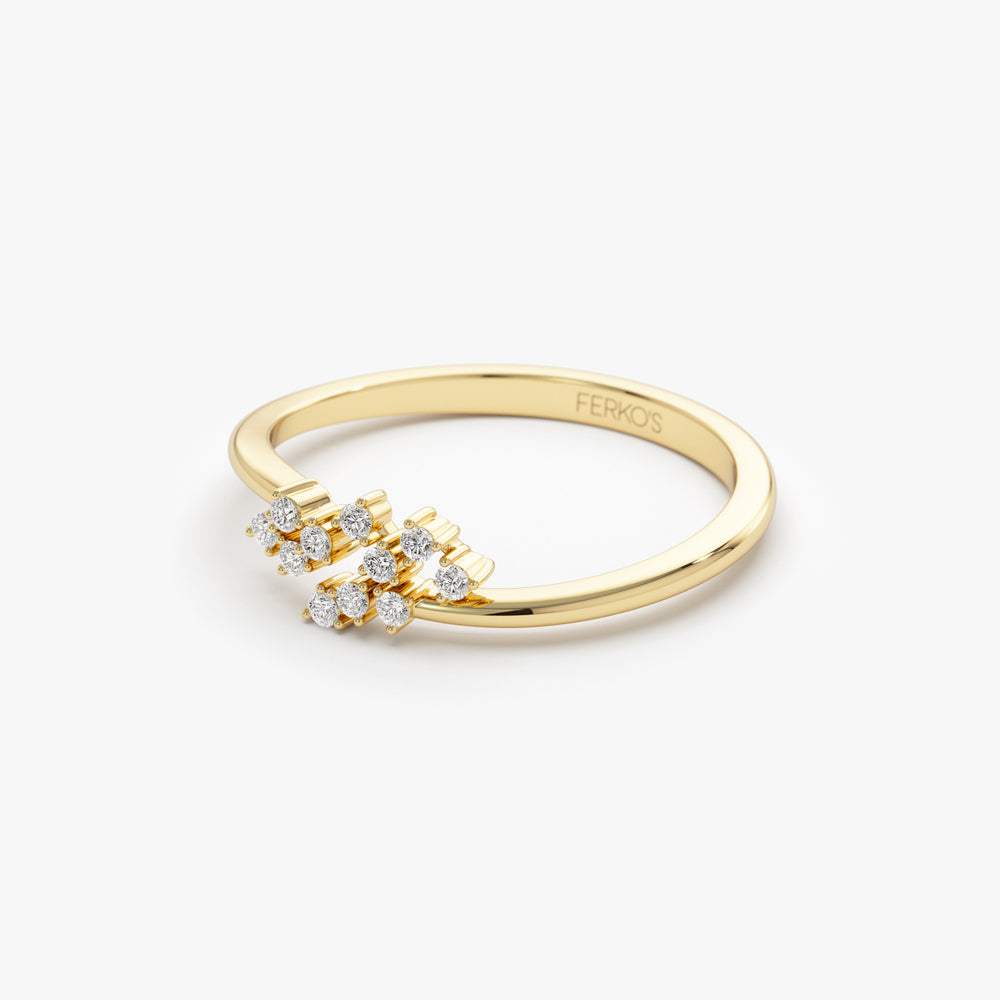 OBFJ1504 - 14k Mini Cluster Diamond Ring 7