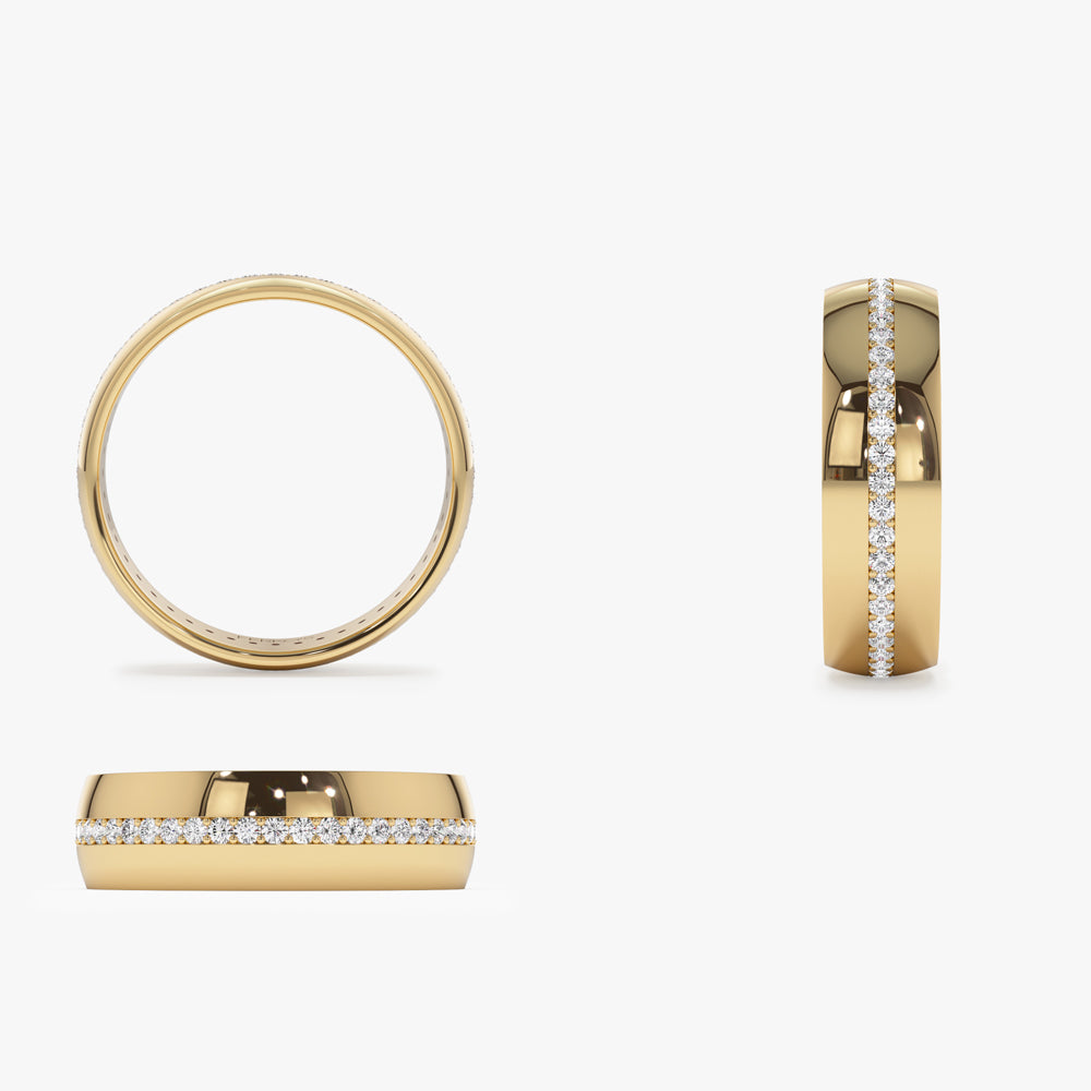 OBFJ1089 - 14k 5MM Wide Full Eternity Diamond Ring 8
