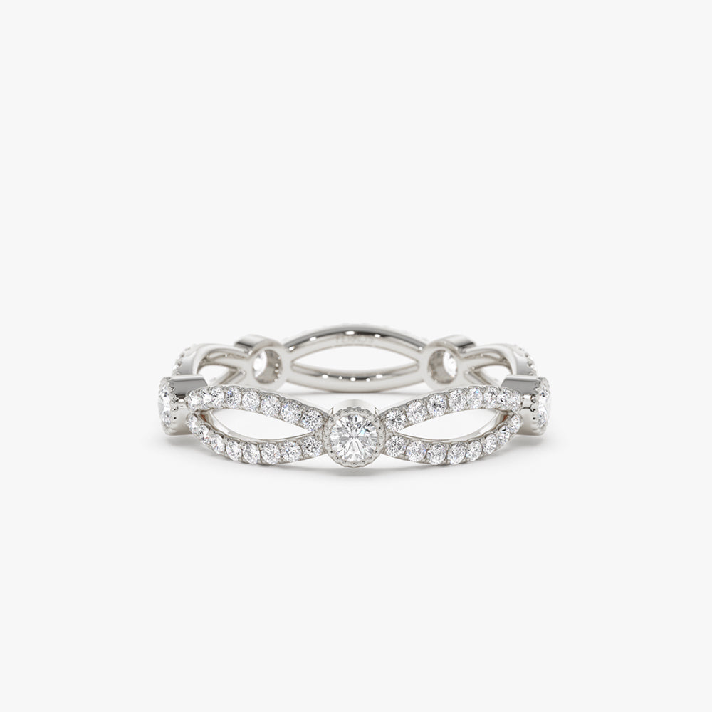 OBFJ1446 - 14K Infinity Diamond Eternity Ring 5