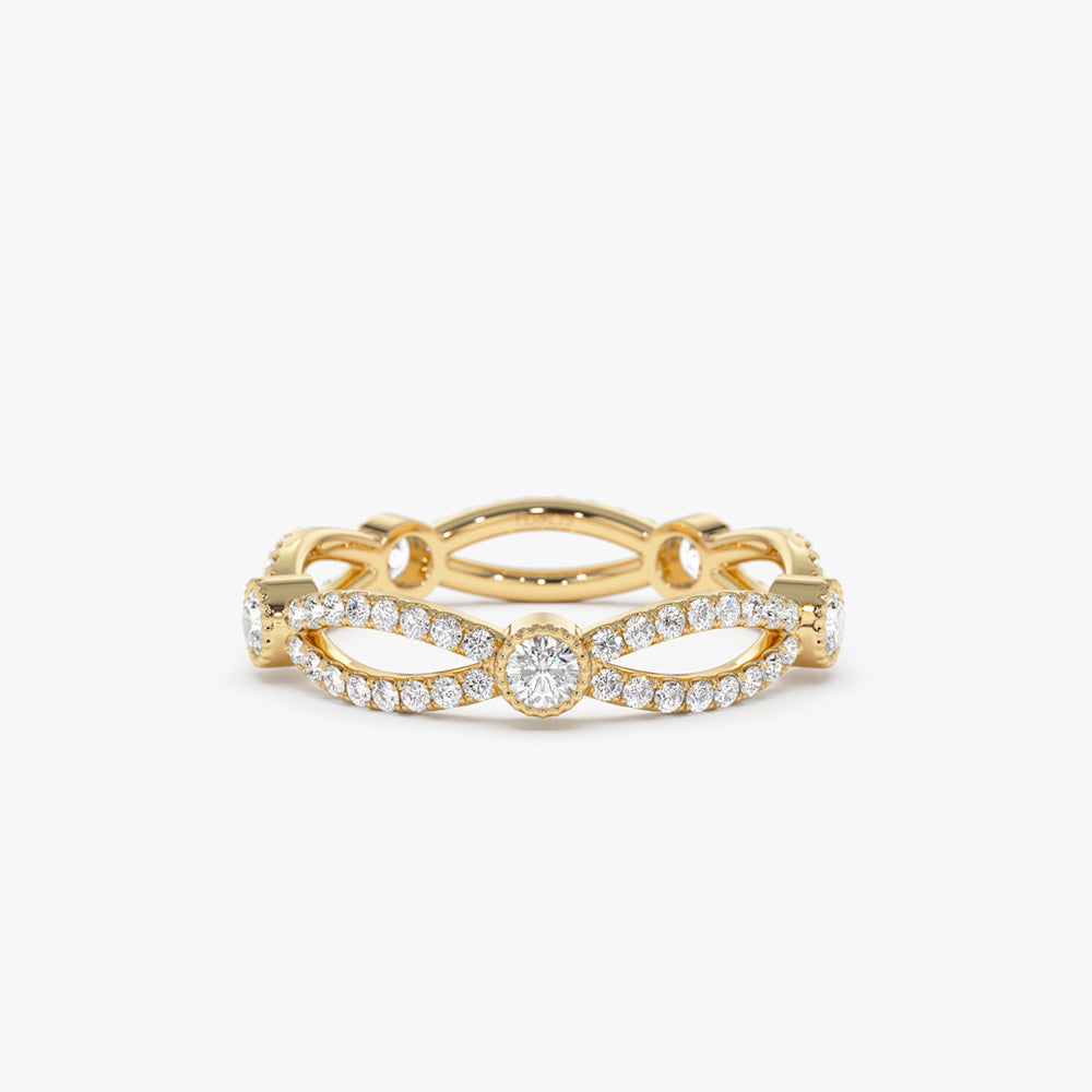 OBFJ1446 - 14K Infinity Diamond Eternity Ring 1