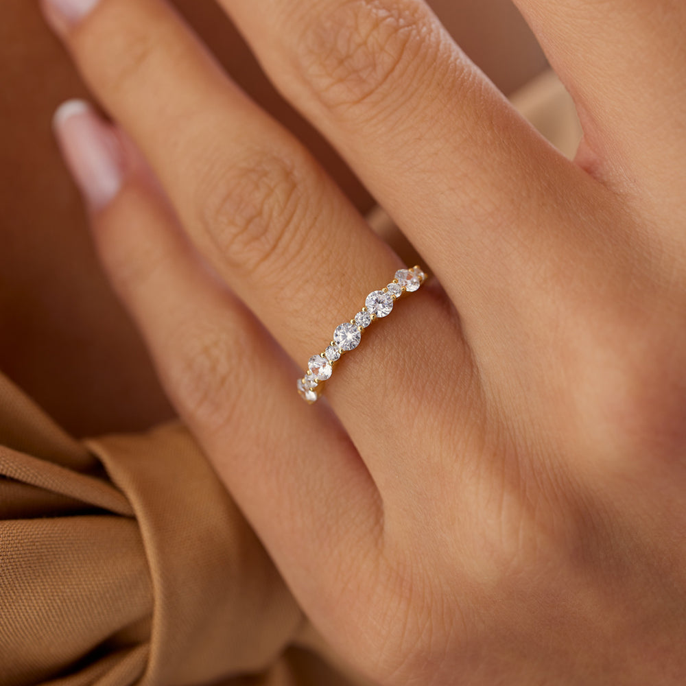 OBFJ1492 - 14k Round Diamond Mix Size Anniversary Ring 3