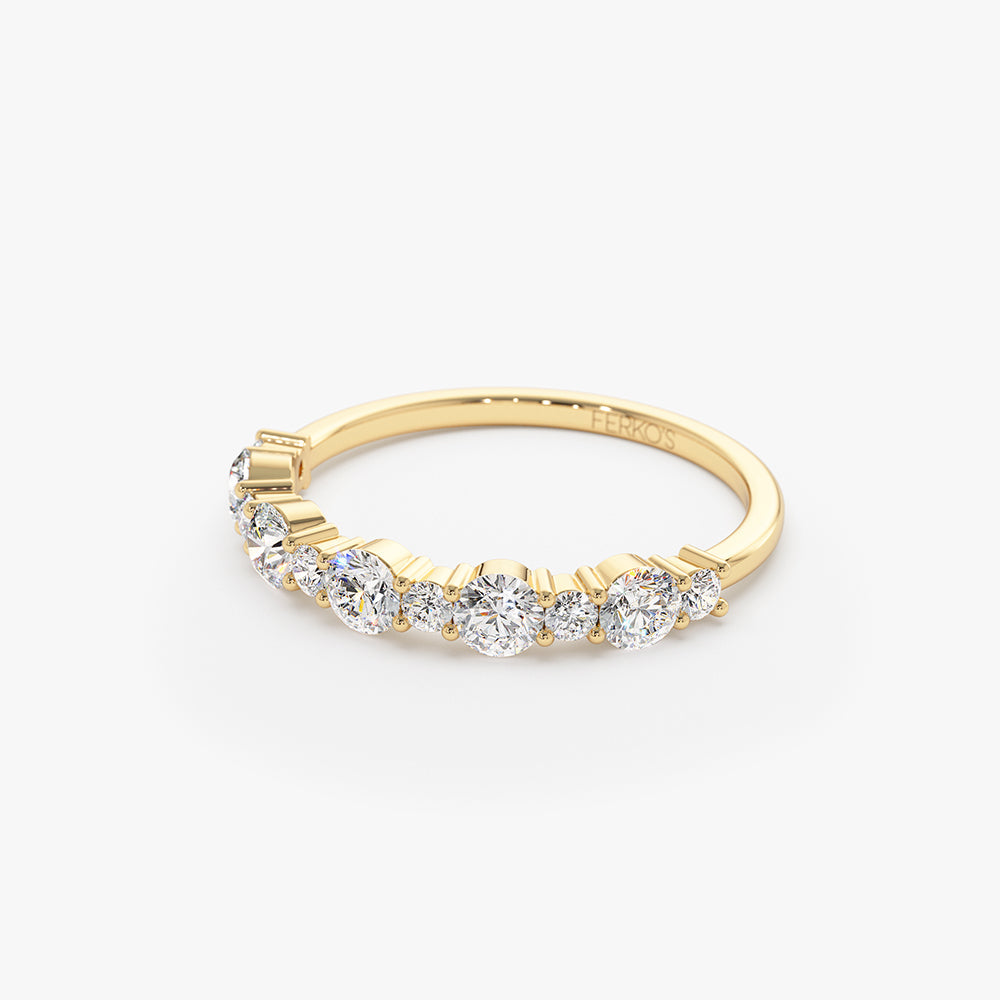 OBFJ1492 - 14k Round Diamond Mix Size Anniversary Ring 8