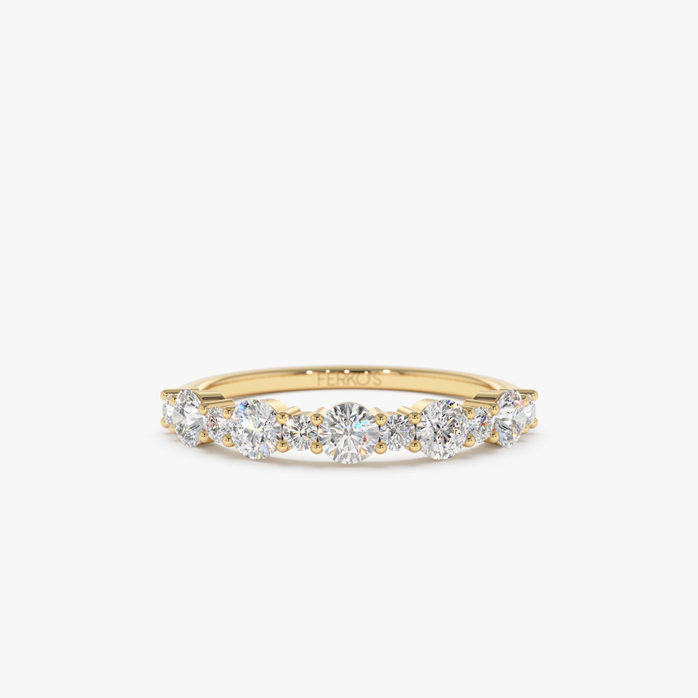 OBFJ1492 - 14k Round Diamond Mix Size Anniversary Ring 1