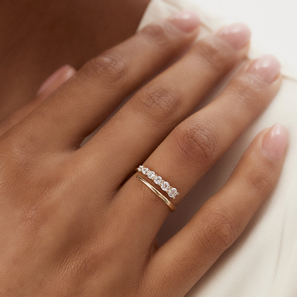 OBFJ1493 - 14k Unique Crossover Diamond Statement Ring 7