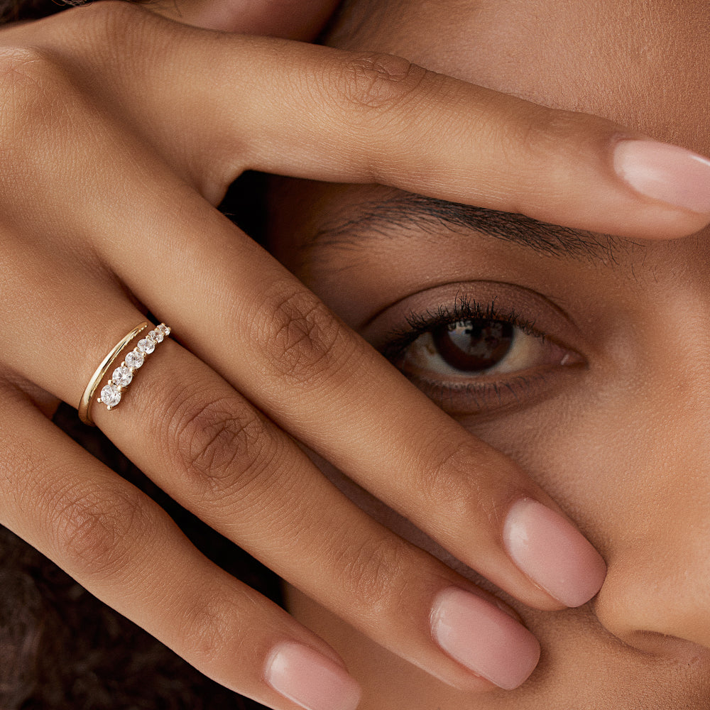 OBFJ1493 - 14k Unique Crossover Diamond Statement Ring 2