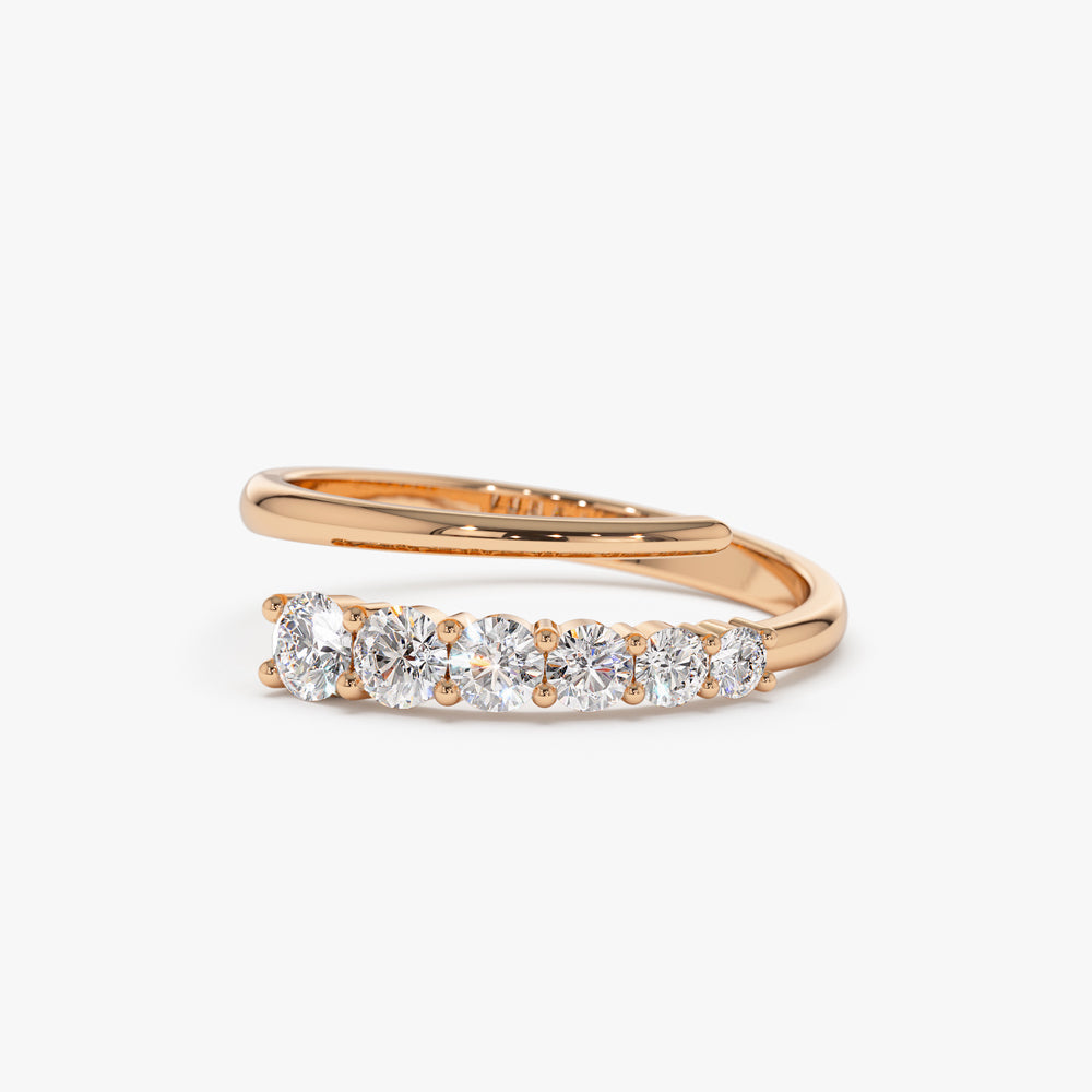OBFJ1493 - 14k Unique Crossover Diamond Statement Ring 3
