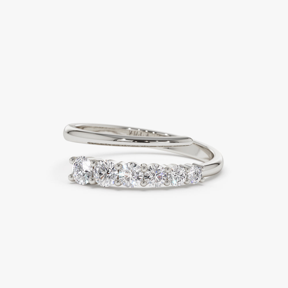 OBFJ1493 - 14k Unique Crossover Diamond Statement Ring 4