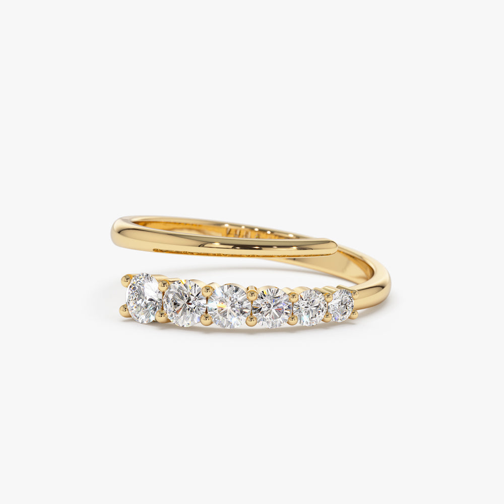 OBFJ1493 - 14k Unique Crossover Diamond Statement Ring 1
