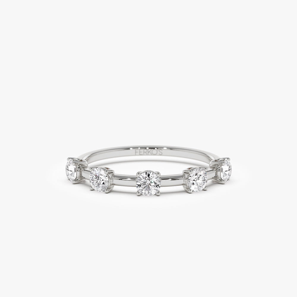OBFJ1461 - 14k Five Stone Prong Setting Diamond Ring 0.50ctw 7