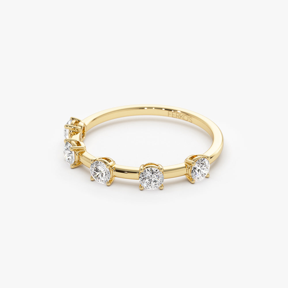OBFJ0331 - 0.50 ctw 14k Five Stone Prong Setting Lab Grown Round Diamond Ring -Tessa 8