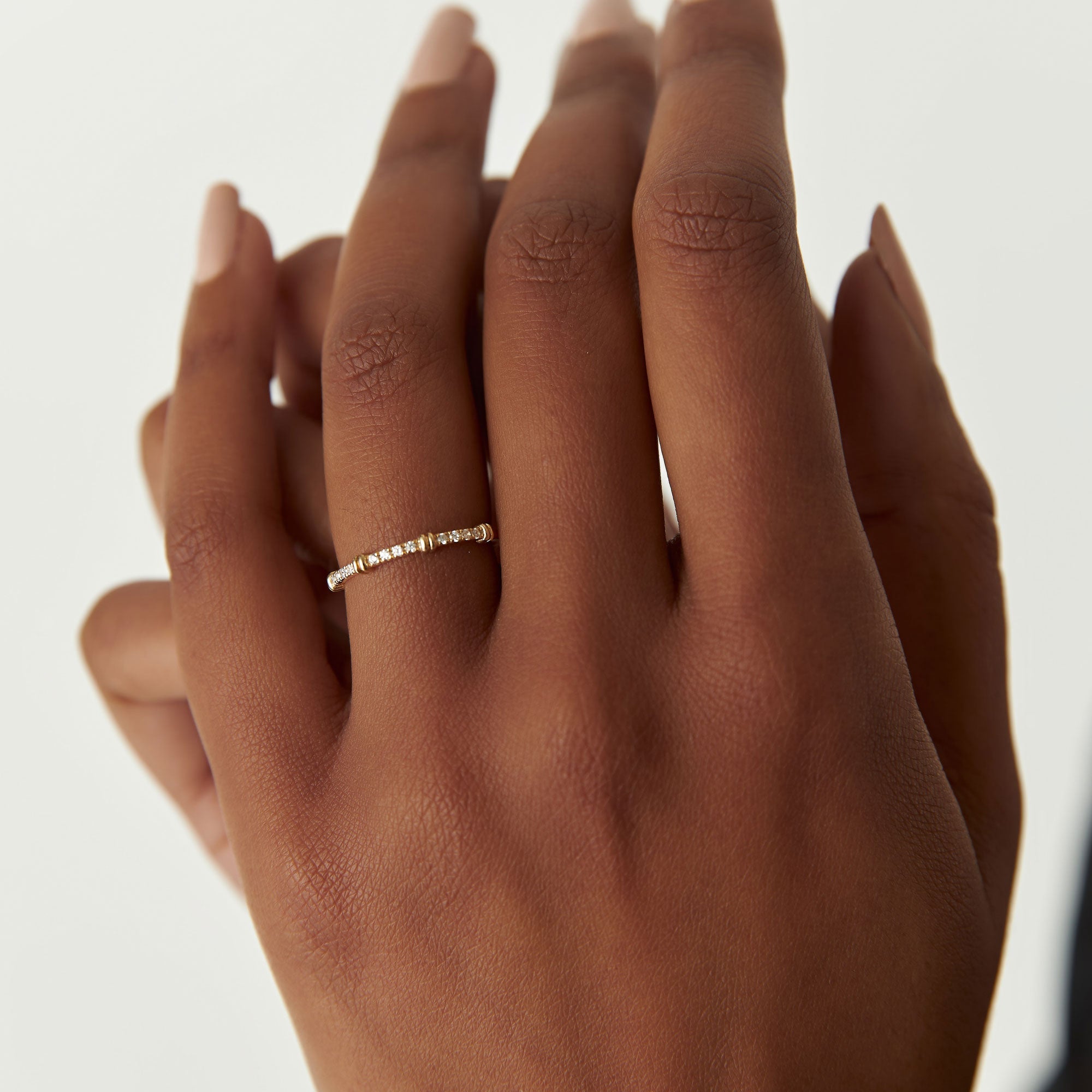 OBFJ1202 - 14k Unique Petite Diamond Stack Band 5