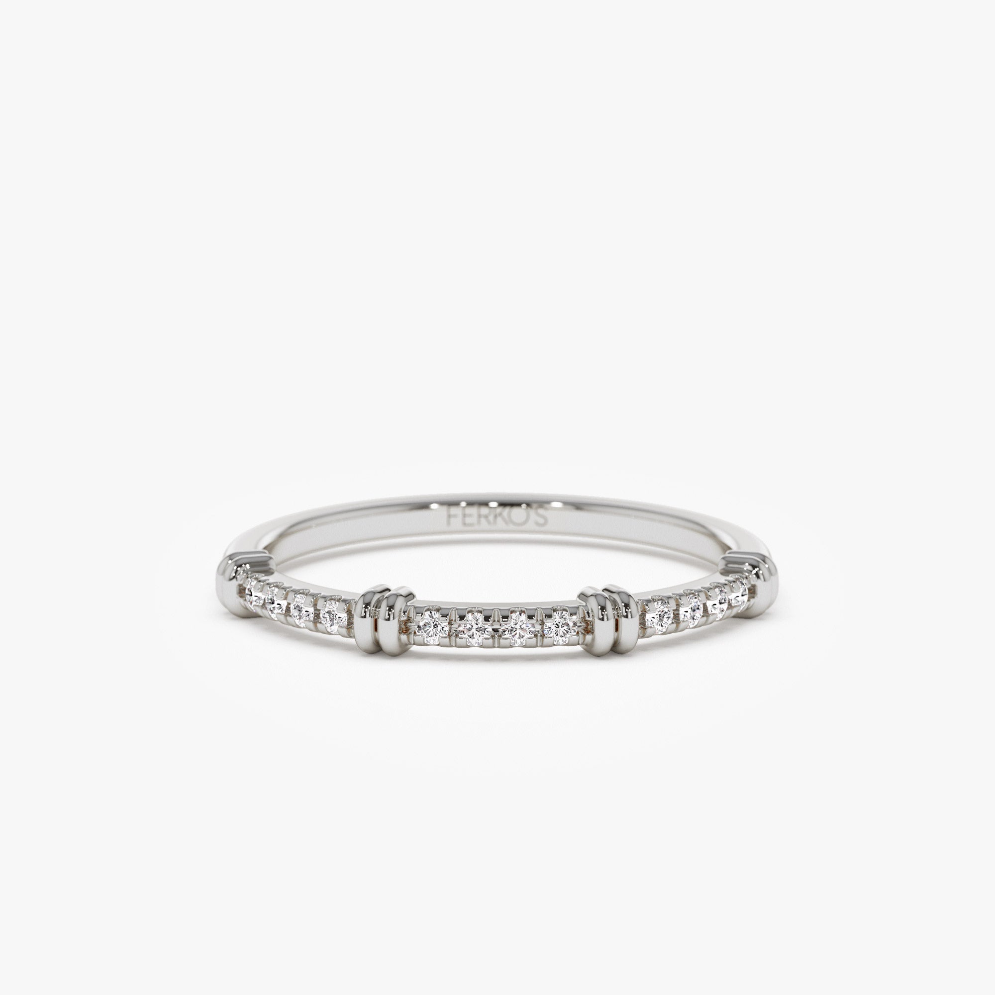 OBFJ1202 - 14k Unique Petite Diamond Stack Band 7