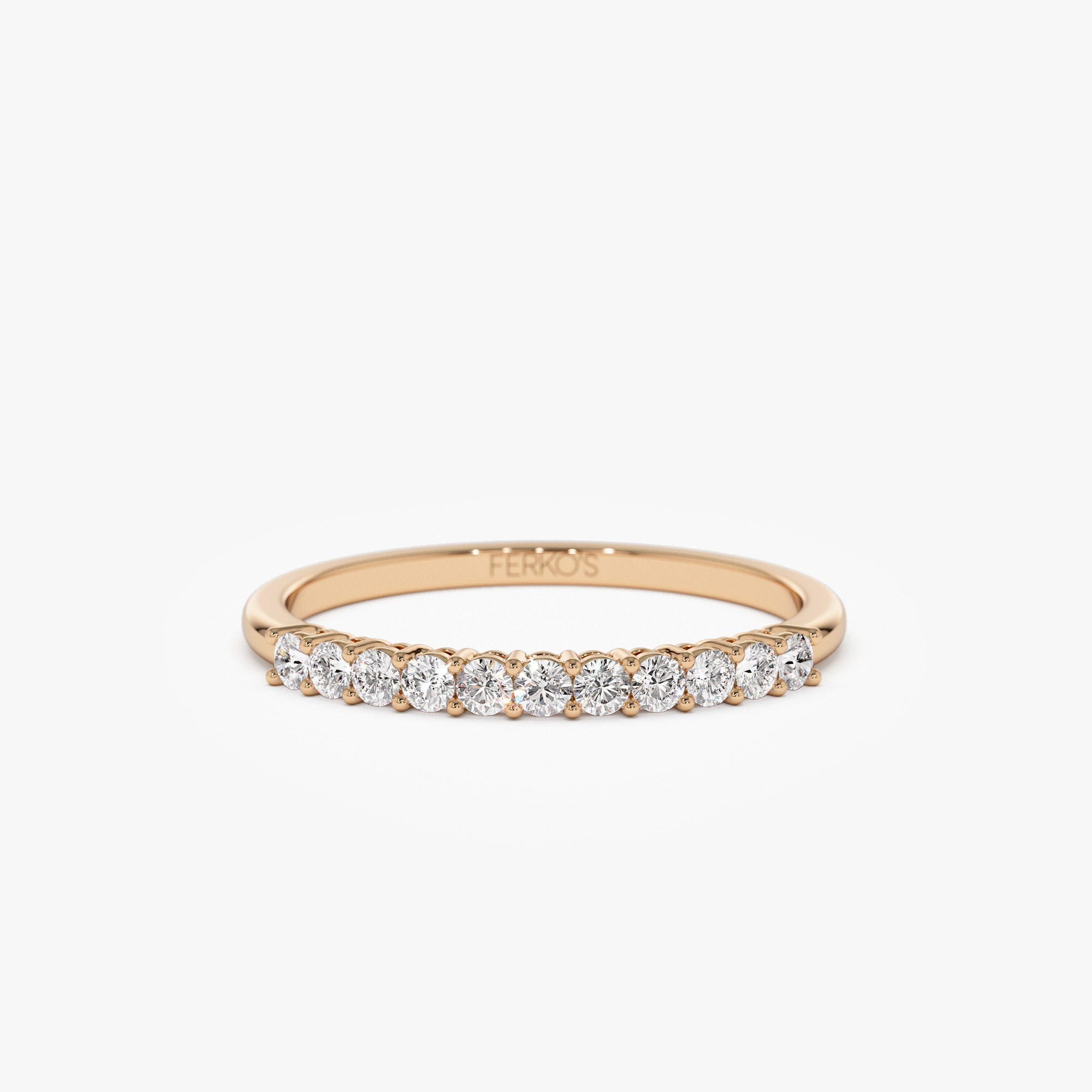 OBFJ0327 - 0.30ctw 14k Eleven Stone Basket Setting Lab Grown Diamond Wedding Ring - Yasmin 6