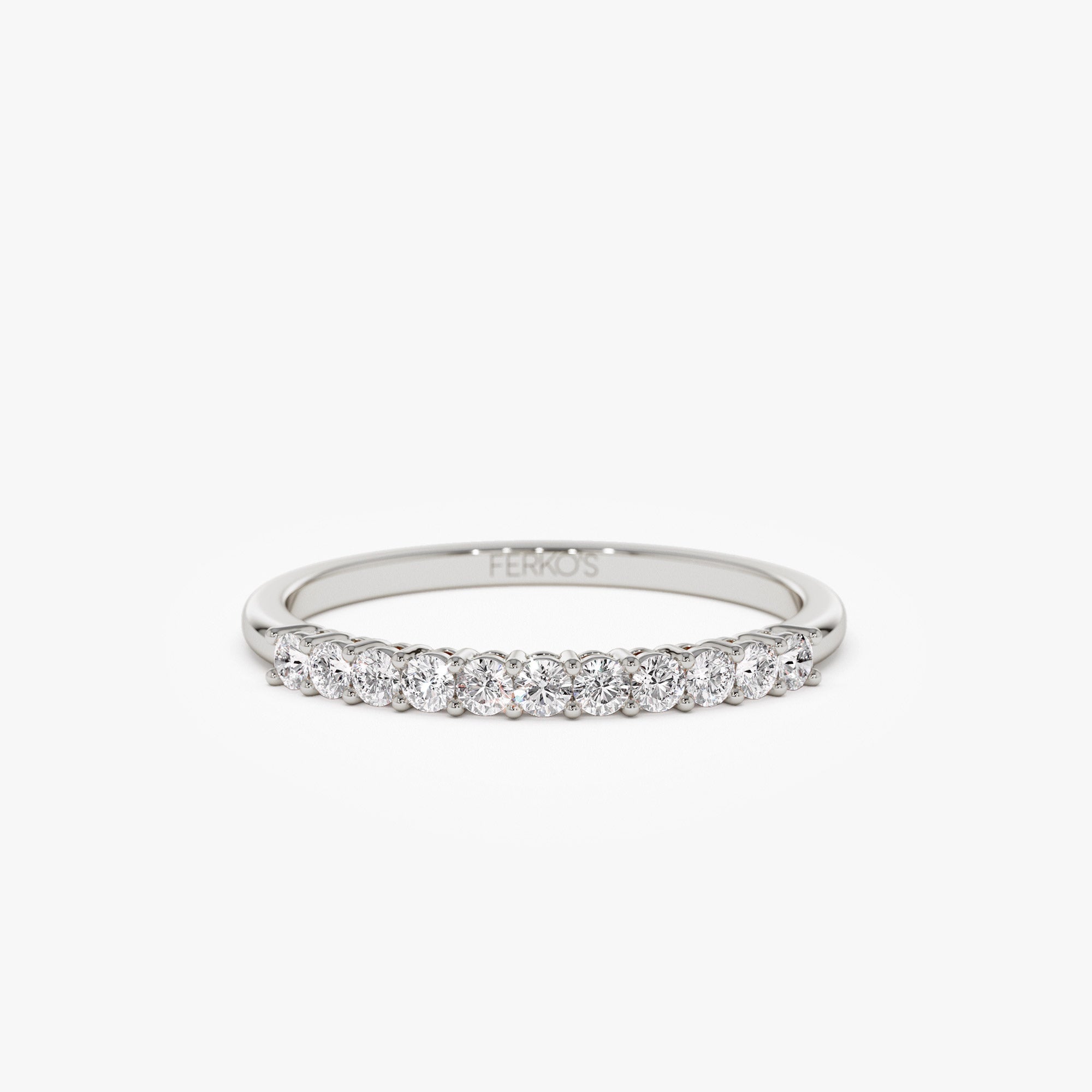 OBFJ0327 - 0.30ctw 14k Eleven Stone Basket Setting Lab Grown Diamond Wedding Ring - Yasmin 5