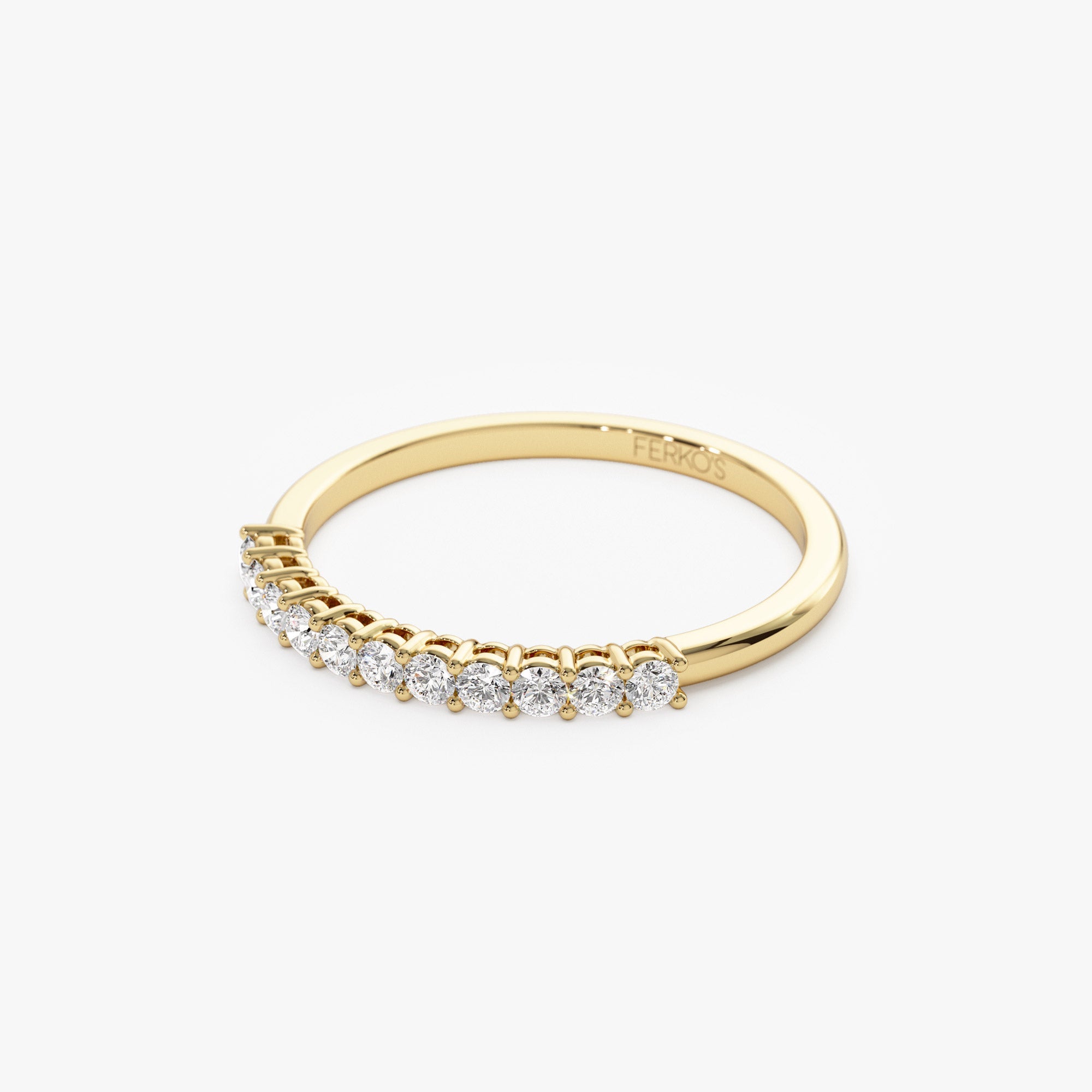 OBFJ0327 - 0.30ctw 14k Eleven Stone Basket Setting Lab Grown Diamond Wedding Ring - Yasmin 7