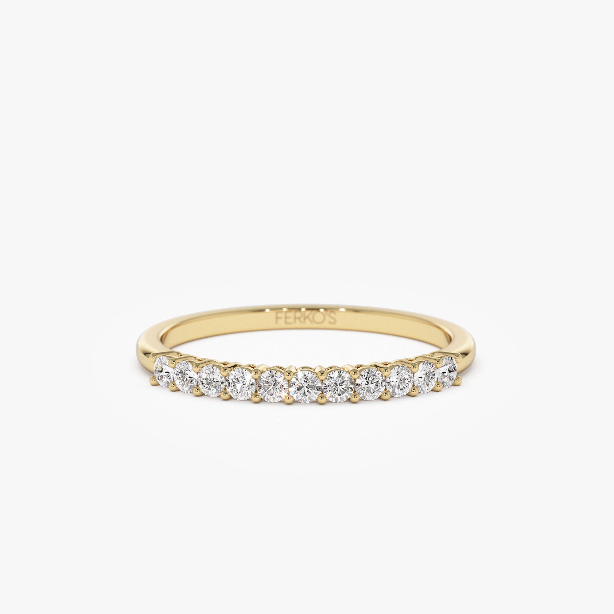 OBFJ0327 - 0.30ctw 14k Eleven Stone Basket Setting Lab Grown Diamond Wedding Ring - Yasmin 1