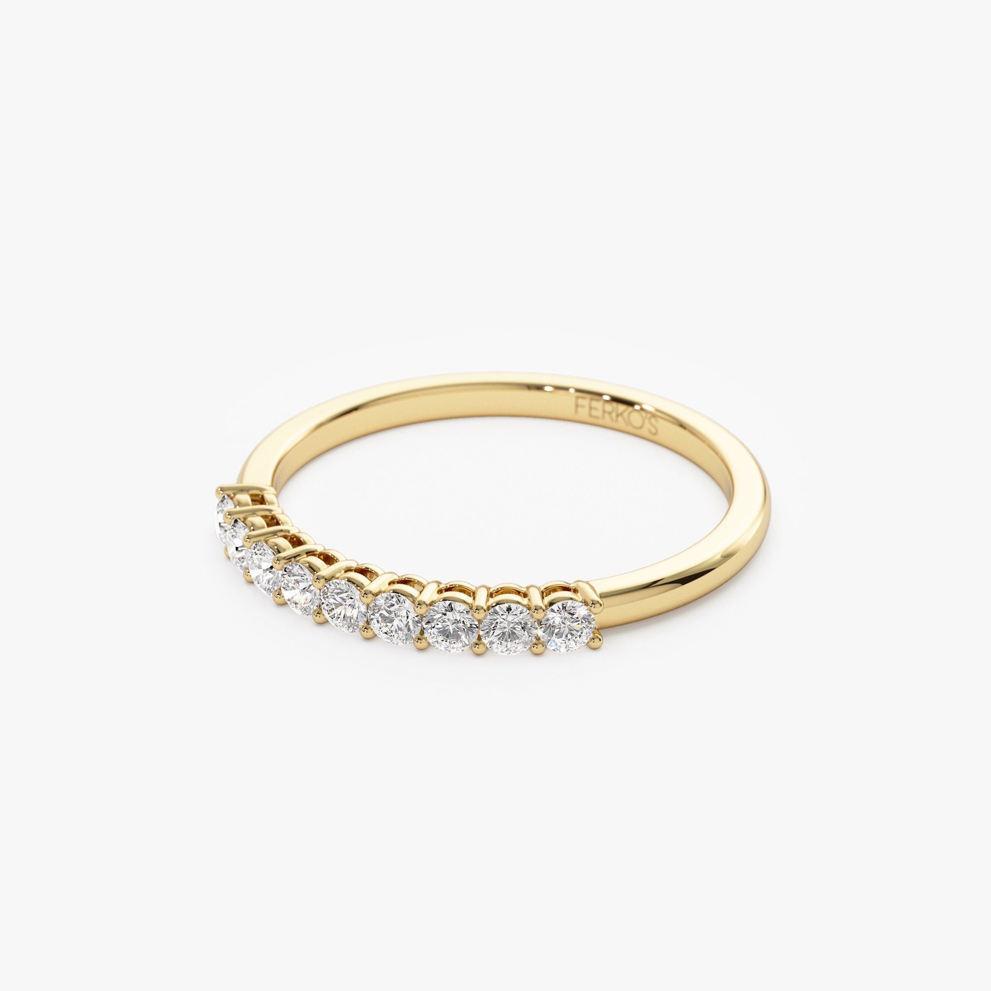 OBFJ1149 - 14k 0.30ctw 9 Stone Basket Setting Diamond Wedding Ring 7