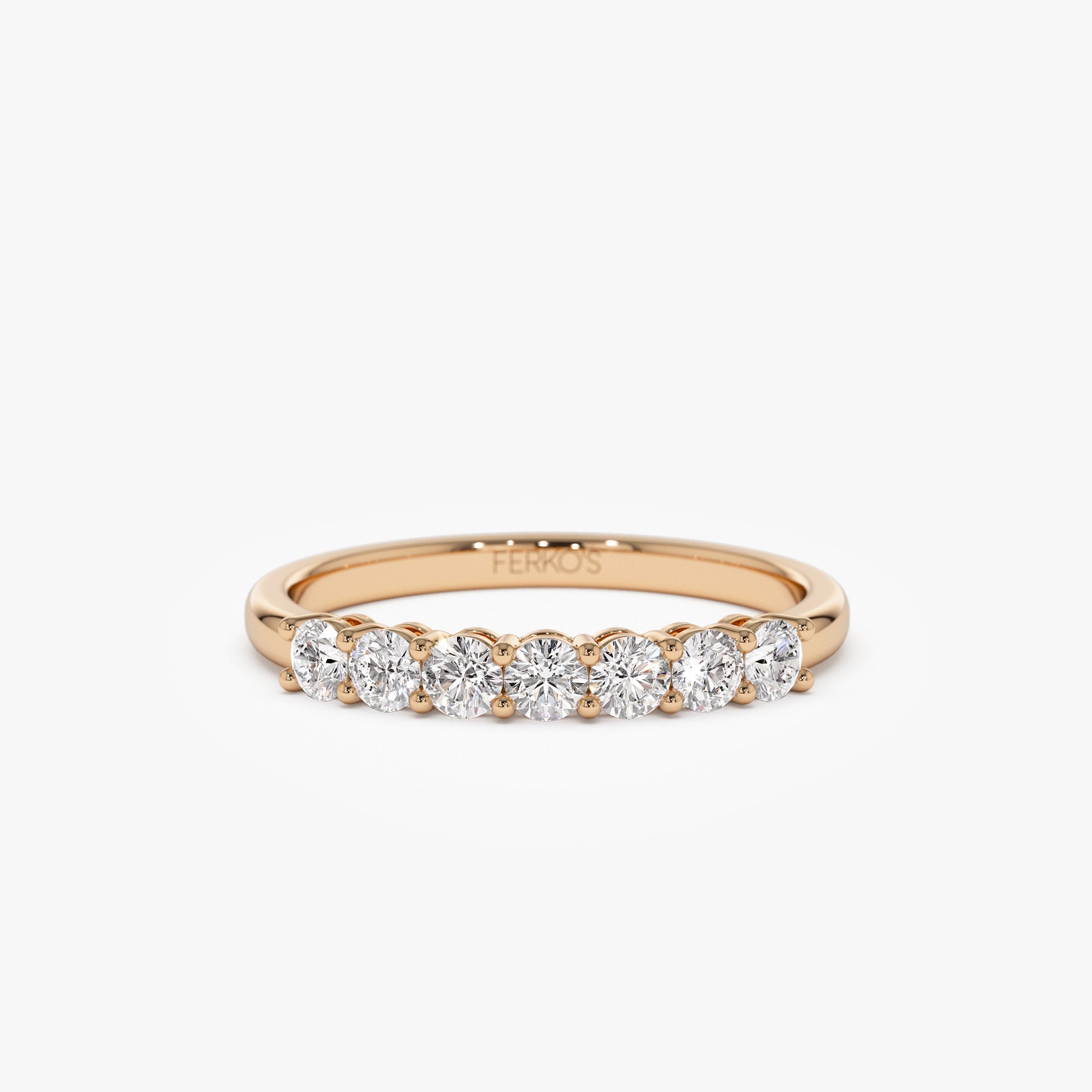 OBFJ0326 - 0.40ctw 14k Seven Stone Basket Setting Lab Grown Diamond Wedding Ring - Leila 4