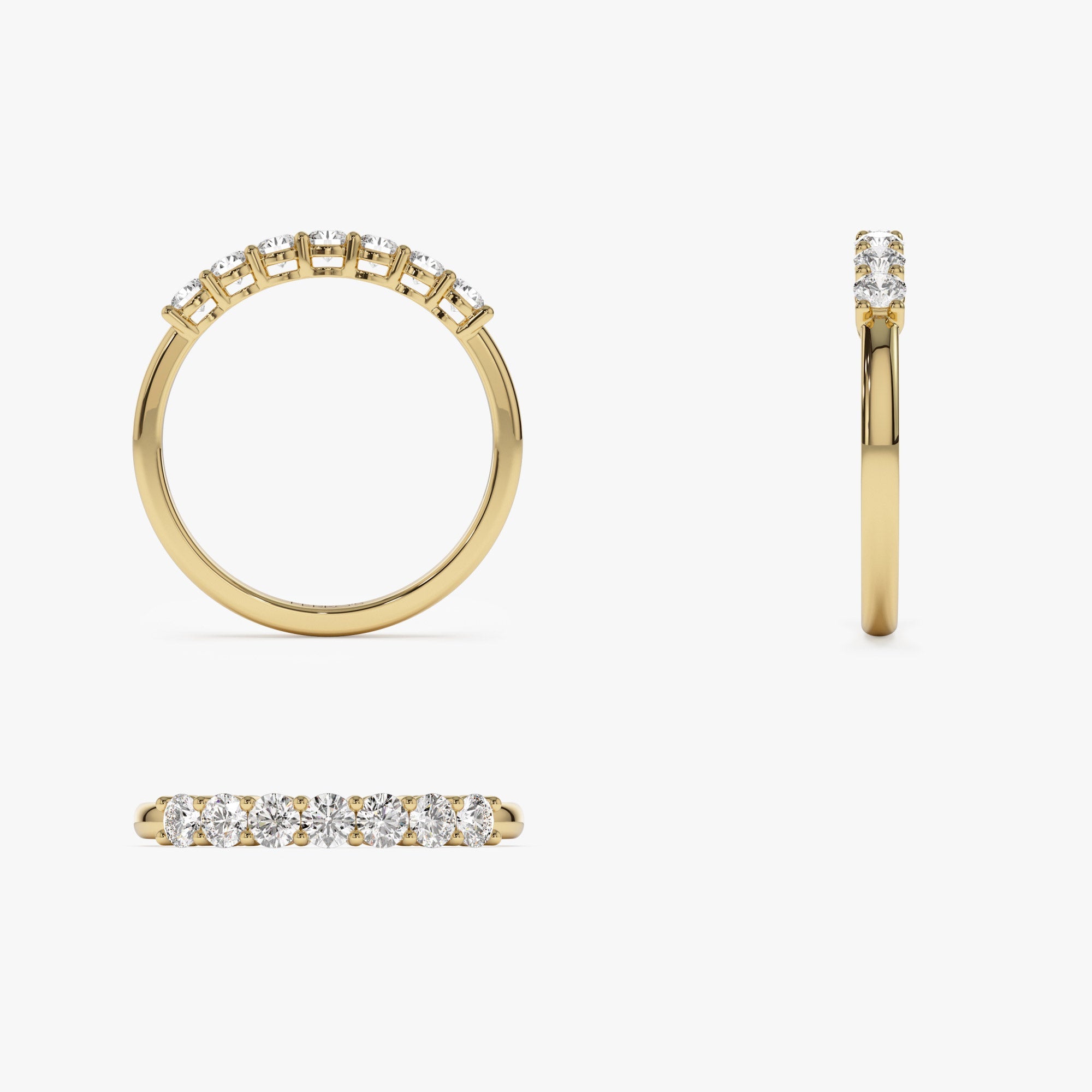 OBFJ0326 - 0.40ctw 14k Seven Stone Basket Setting Lab Grown Diamond Wedding Ring - Leila 7