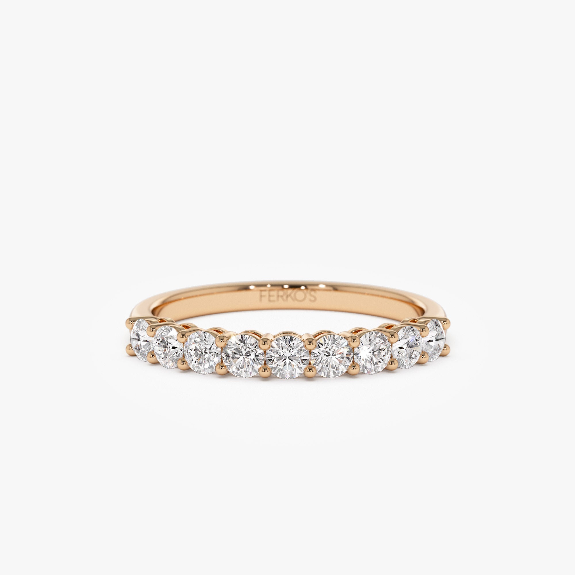 OBFJ0330 - 0.55 ctw 14k Nine Stone Basket Setting Lab Grown Diamond Wedding Ring - Aisha 3