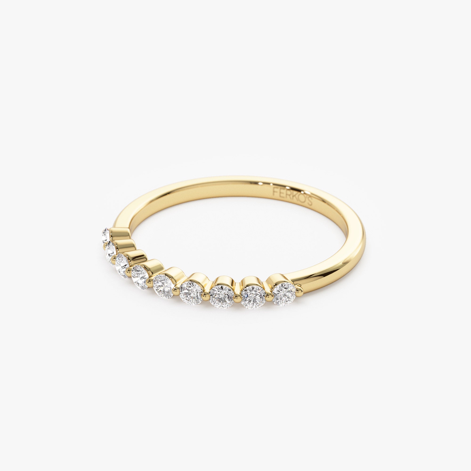 OBFJ1344 - 14k Single Shared Prong Diamond Wedding Ring 0.30 ctw 7