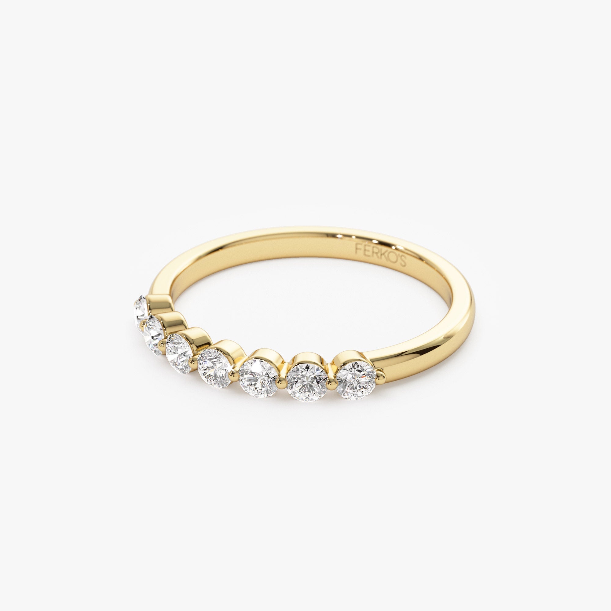 OBFJ1143 - 14k 0.40ctw 7 Stone Shared Prong Diamond Wedding Band 7