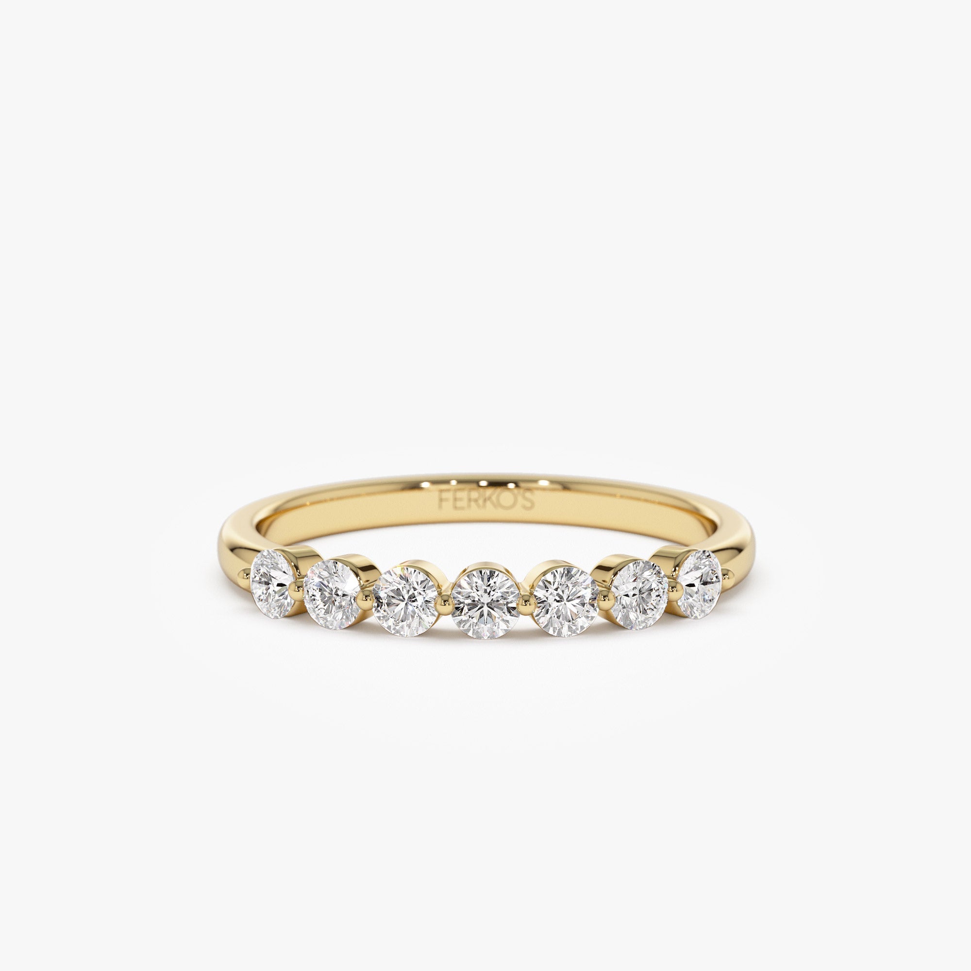 OBFJ1143 - 14k 0.40ctw 7 Stone Shared Prong Diamond Wedding Band 1