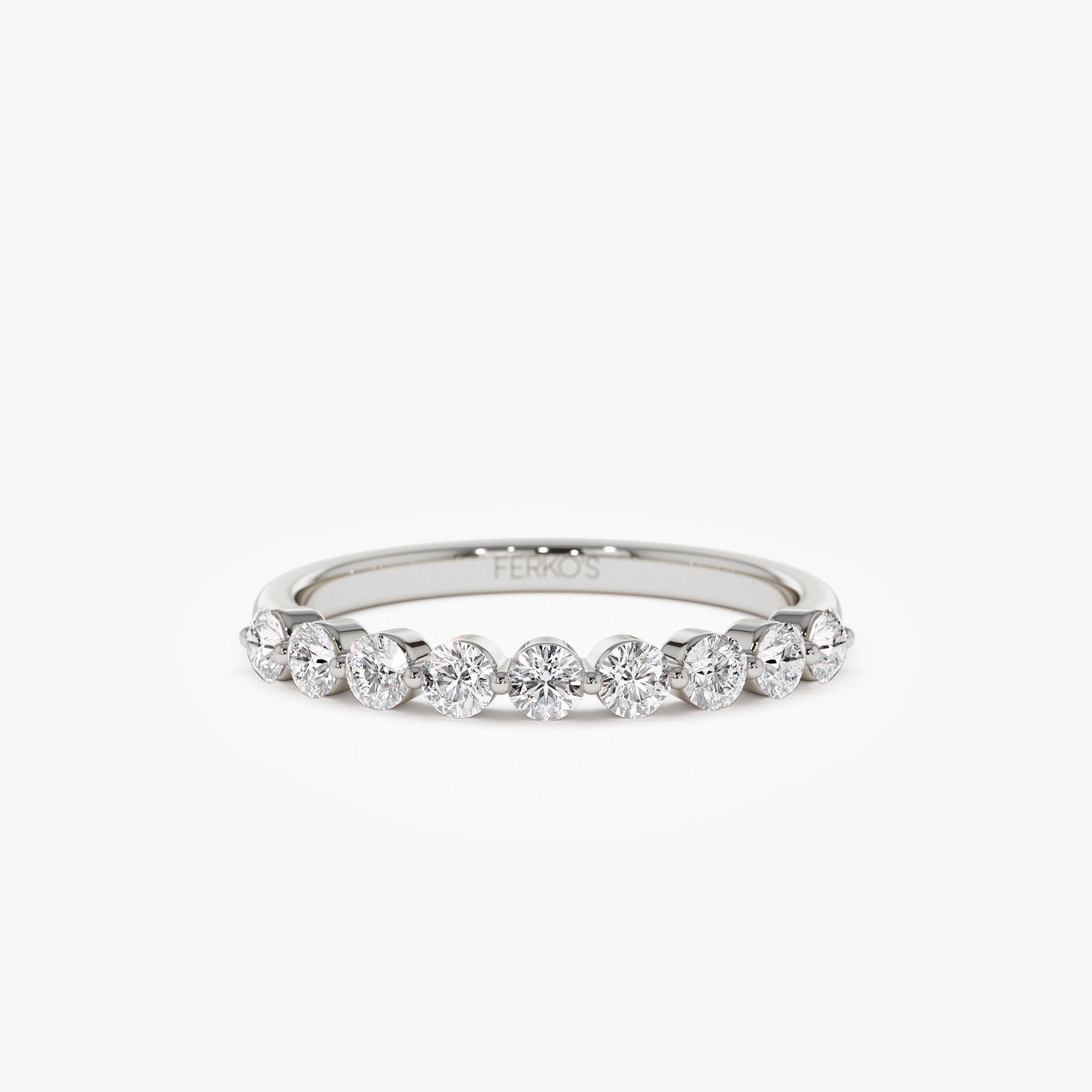 OBFJ0328 - 0.55ctw 14k Nine Stone Shared Prong Lab Grown Diamond Wedding Band - Hana 7