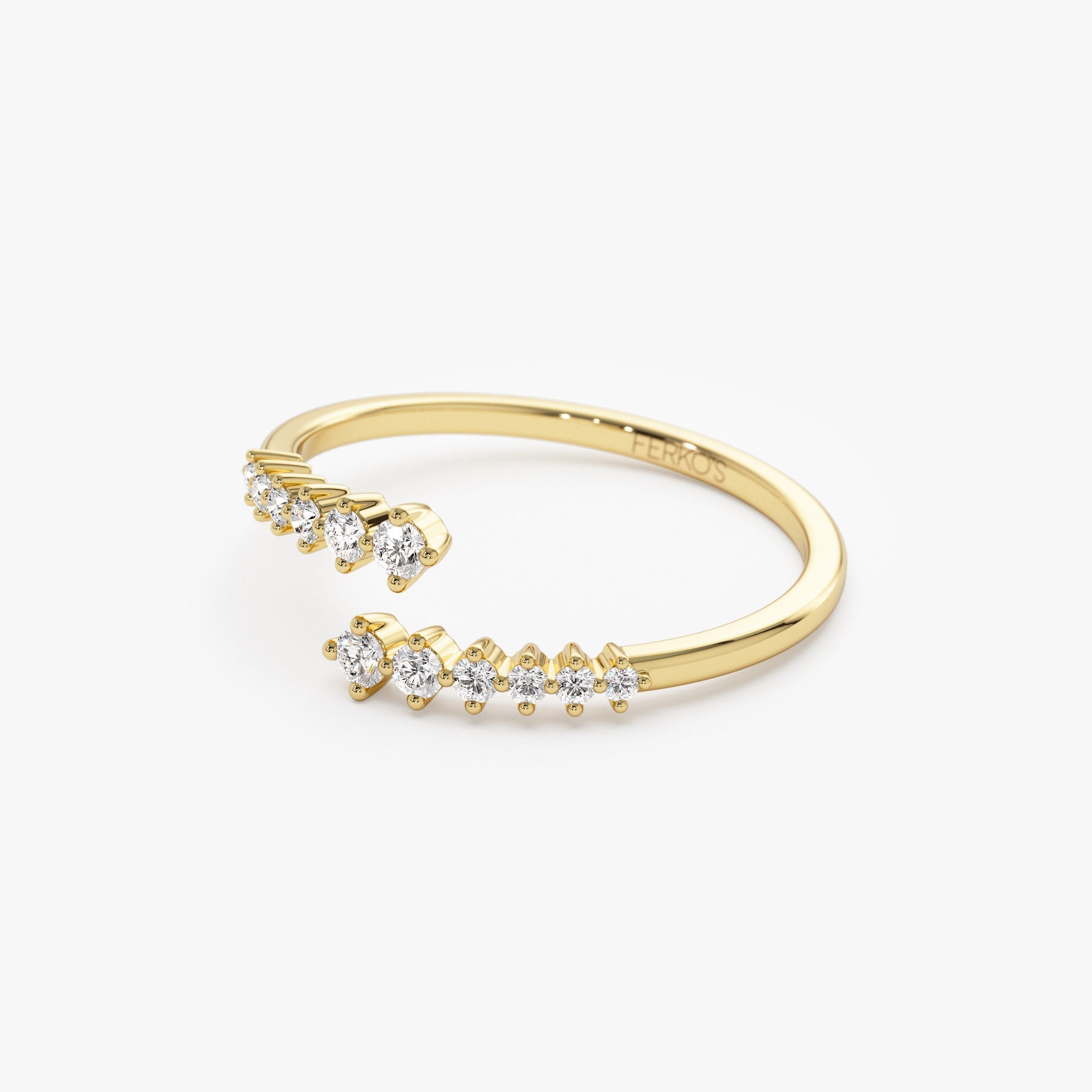 OBFJ1343 - 14K Gold Wrapped Diamond Ring 7