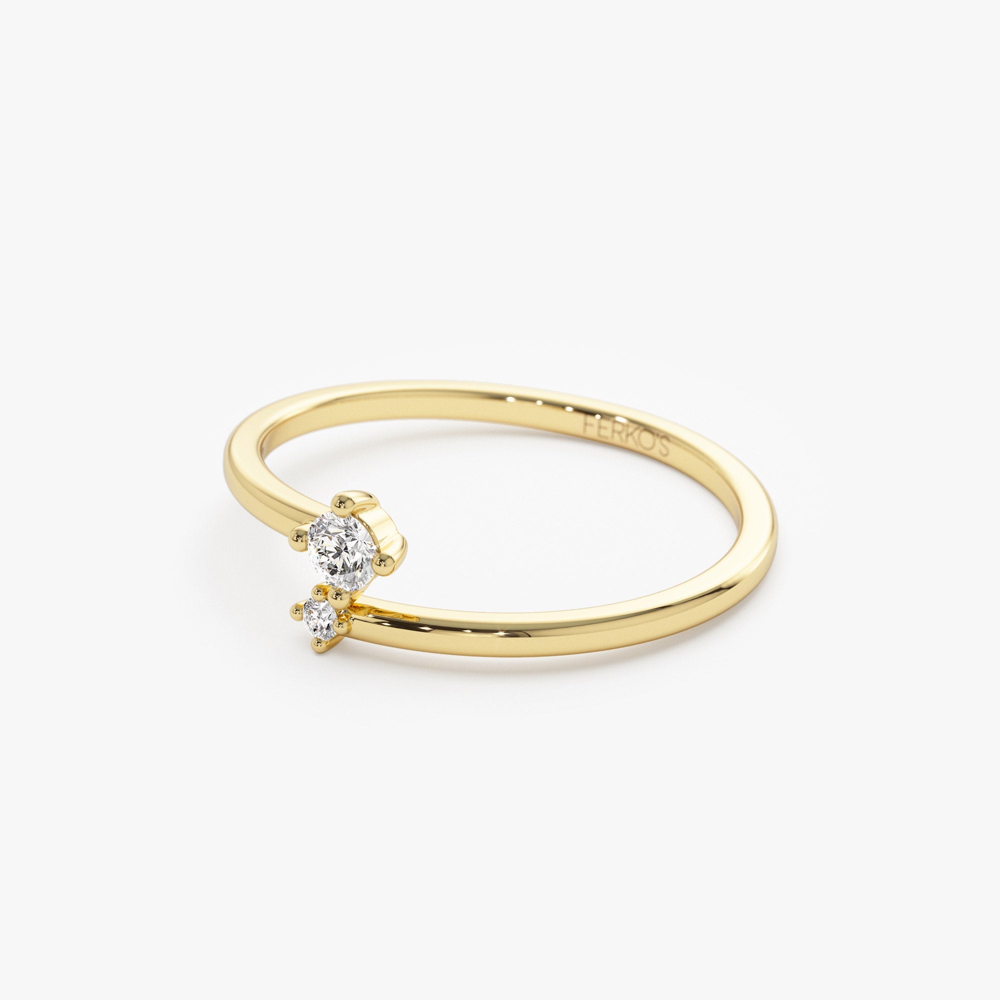 OBFJ1387 - 14k Petite Diamond Duo Ring 6