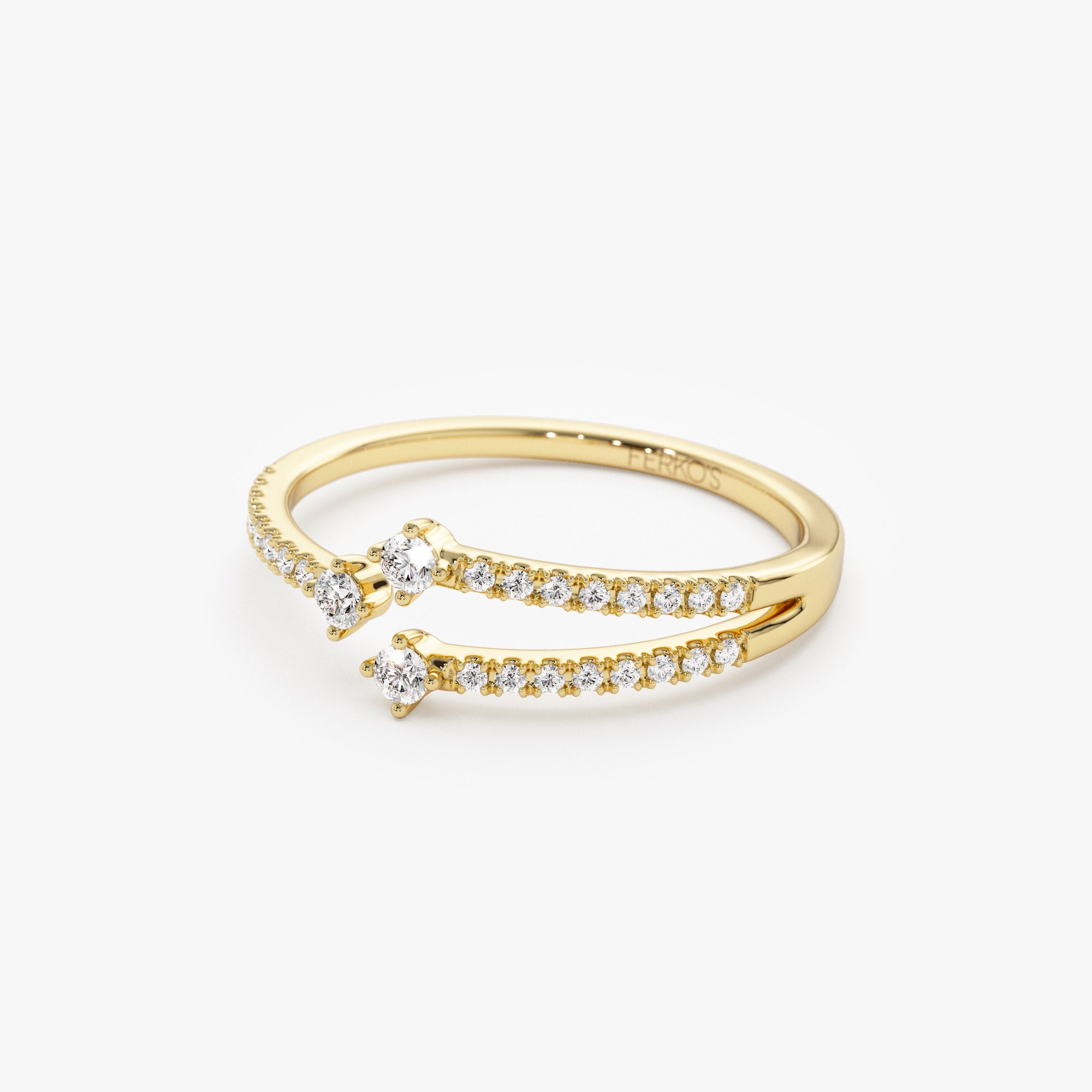 OBFJ1277 - 14k Unique Diamond Crossover Ring For Women 7
