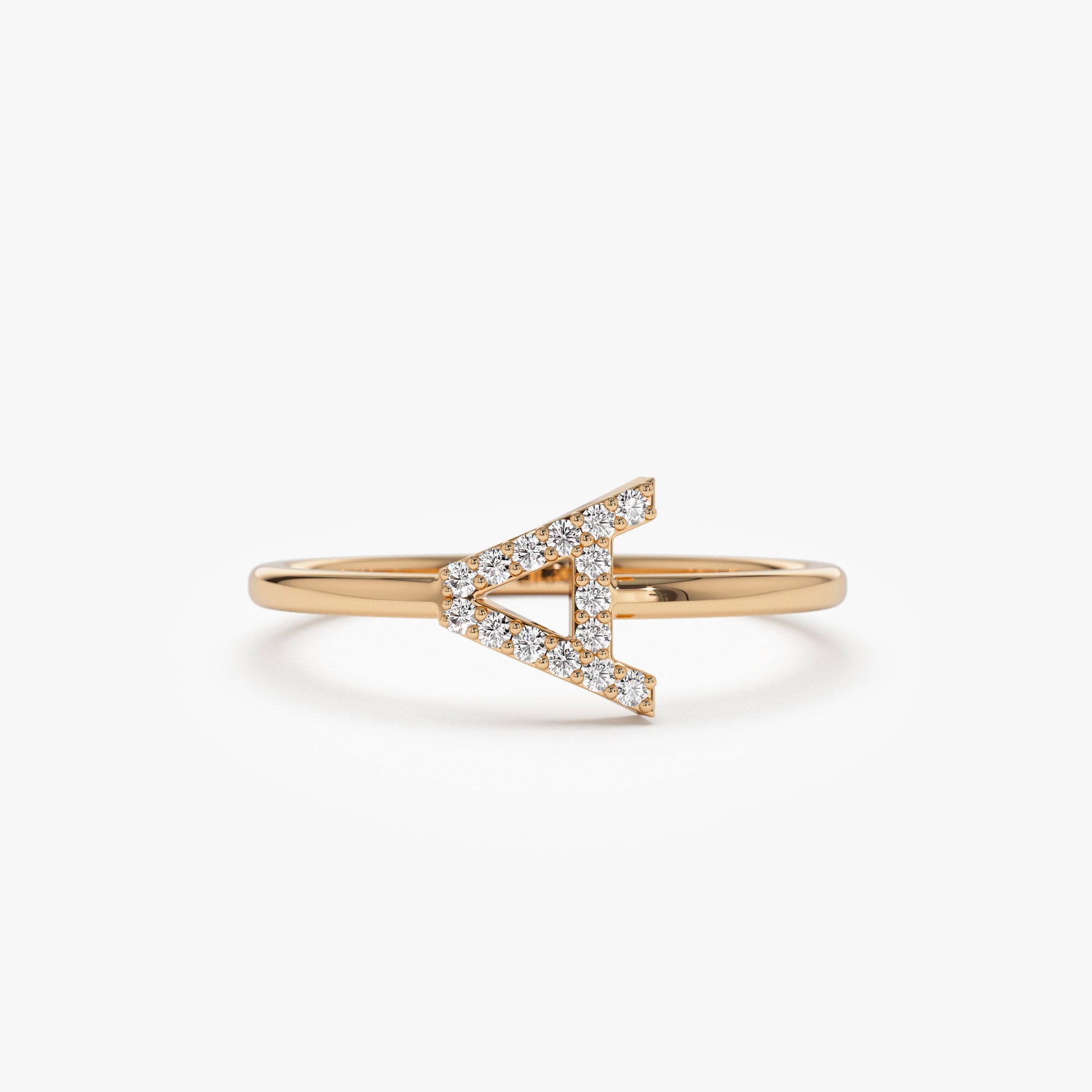 OBFJ1368 - 14k Sideways Diamond Letter Personalized Ring 5