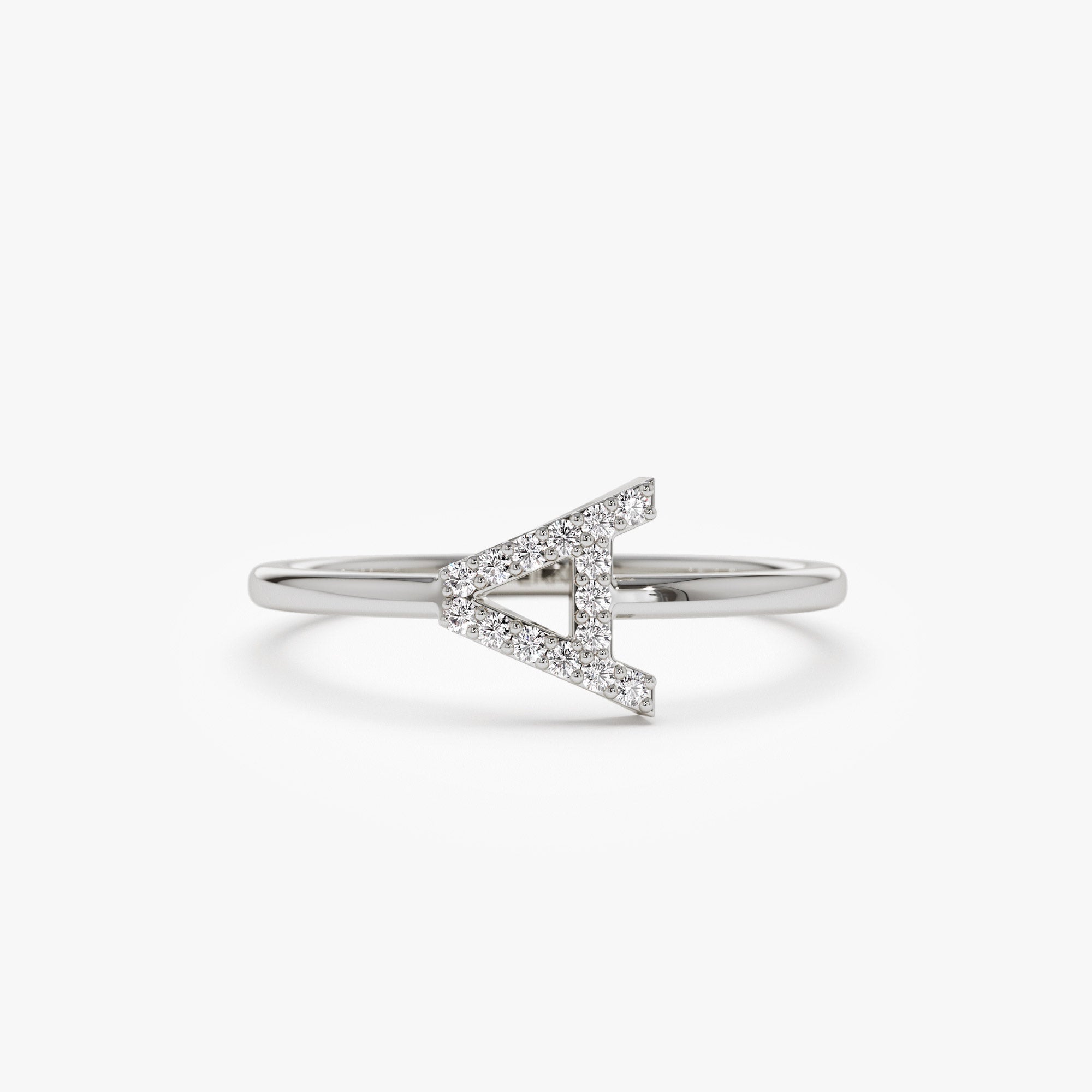 OBFJ1368 - 14k Sideways Diamond Letter Personalized Ring 6