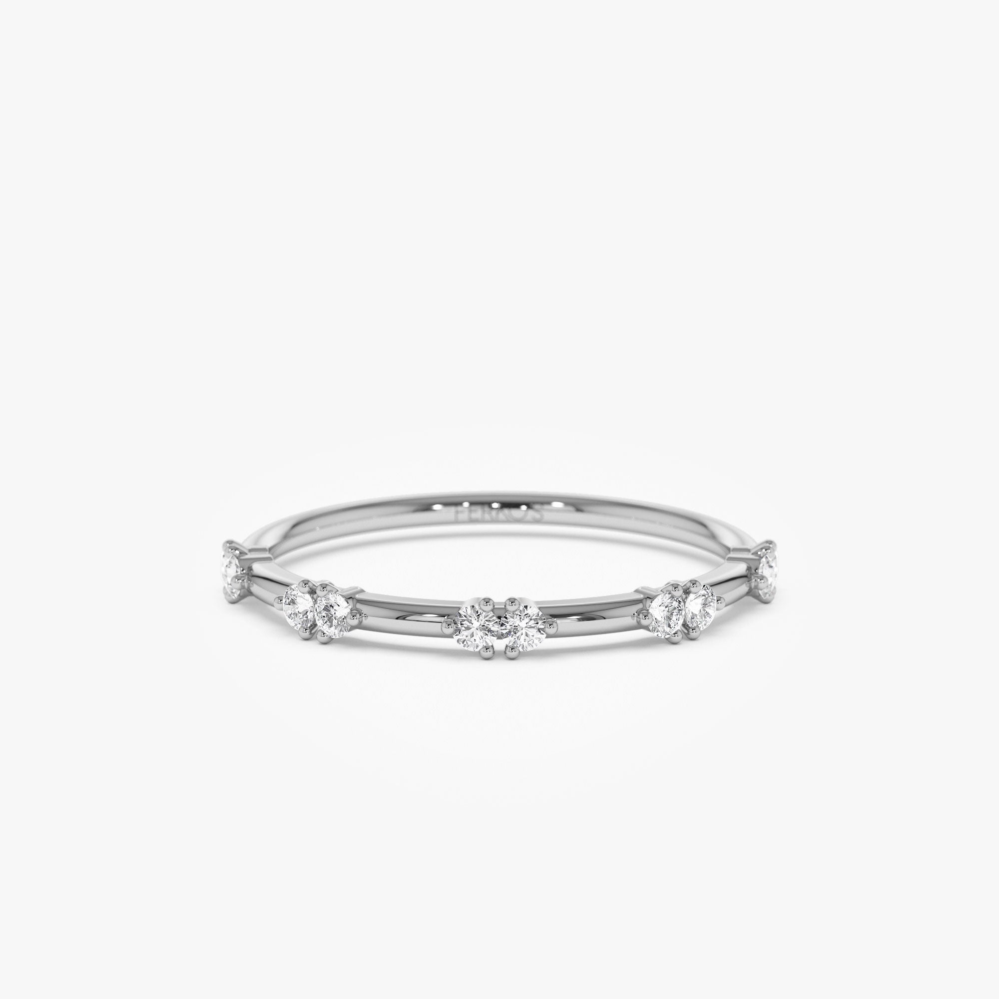 OBFJ1248 - 14k Dainty Stacking Diamond Wedding Band 6