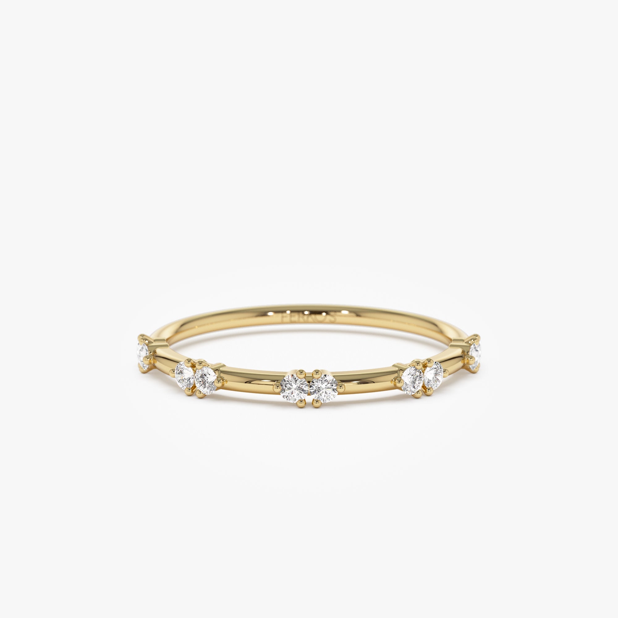 OBFJ1248 - 14k Dainty Stacking Diamond Wedding Band 1