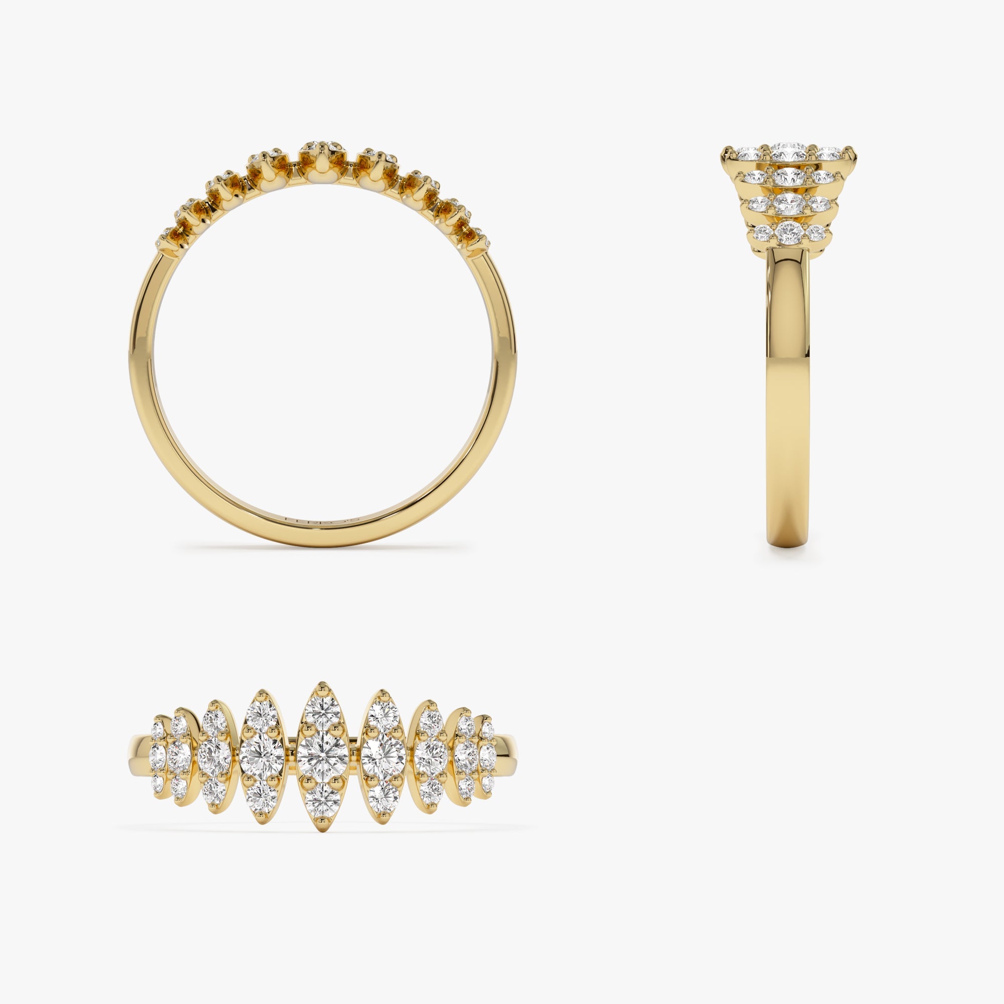 OBFJ1257 - 14k Unique Design Glamorous Diamond Ring 7