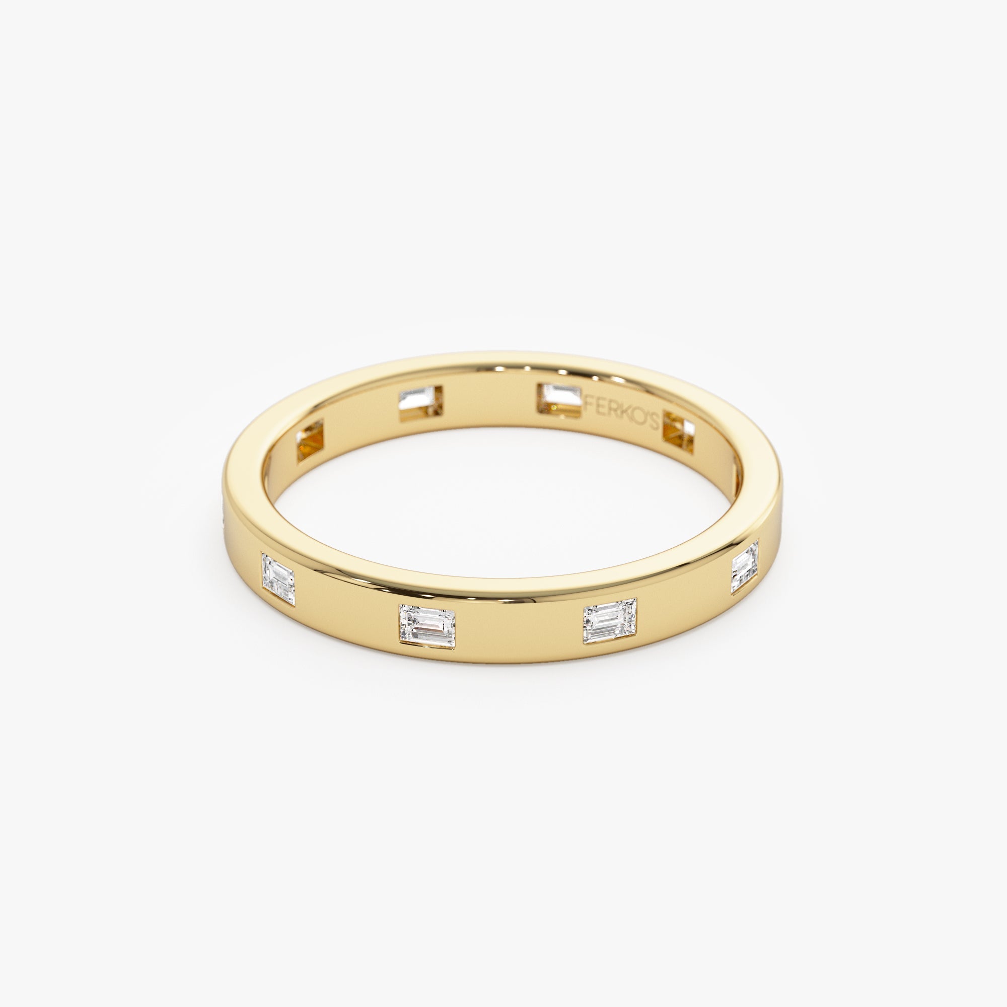 OBFJ1308 - 14k Full Eternity Flush Setting Baguette Diamond Band 3