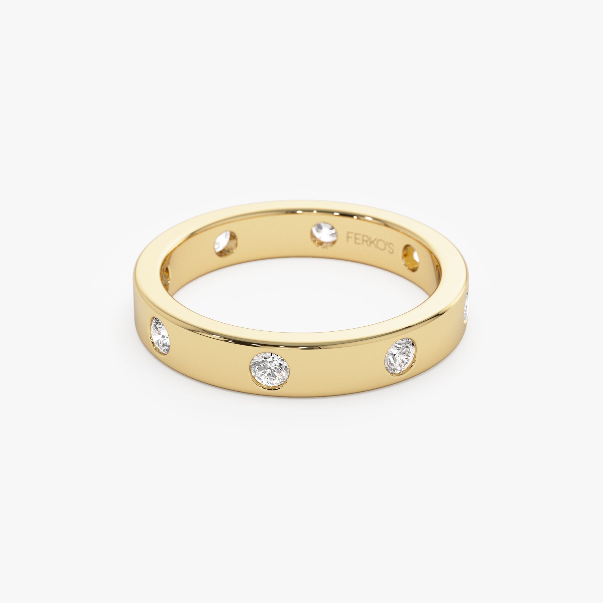 OBFJ1309 - 14k Full Eternity Flush Setting Round Diamond Band 7