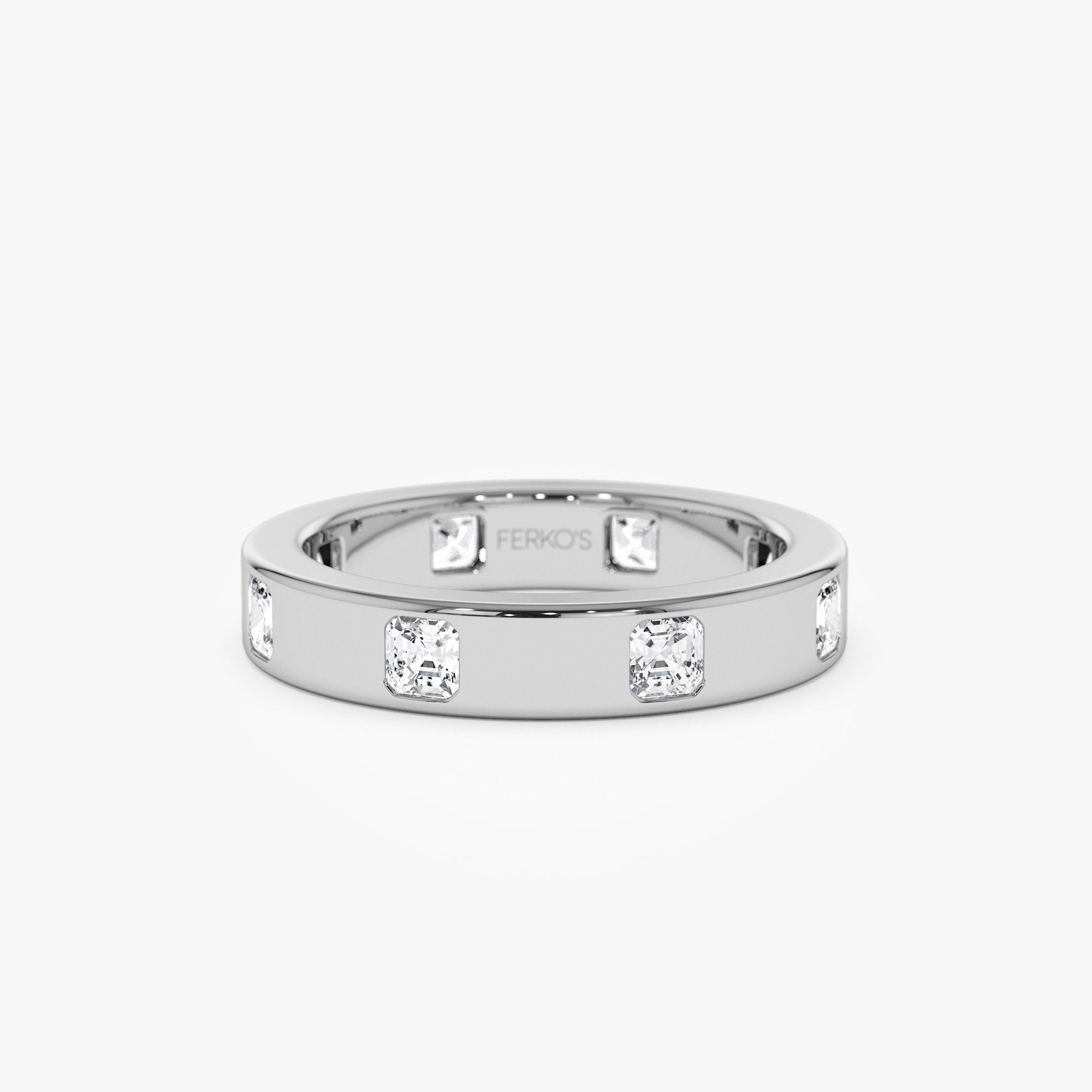 OBFJ1310 - 14k Asscher Cut Full Eternity Flush Setting Diamond Band 5