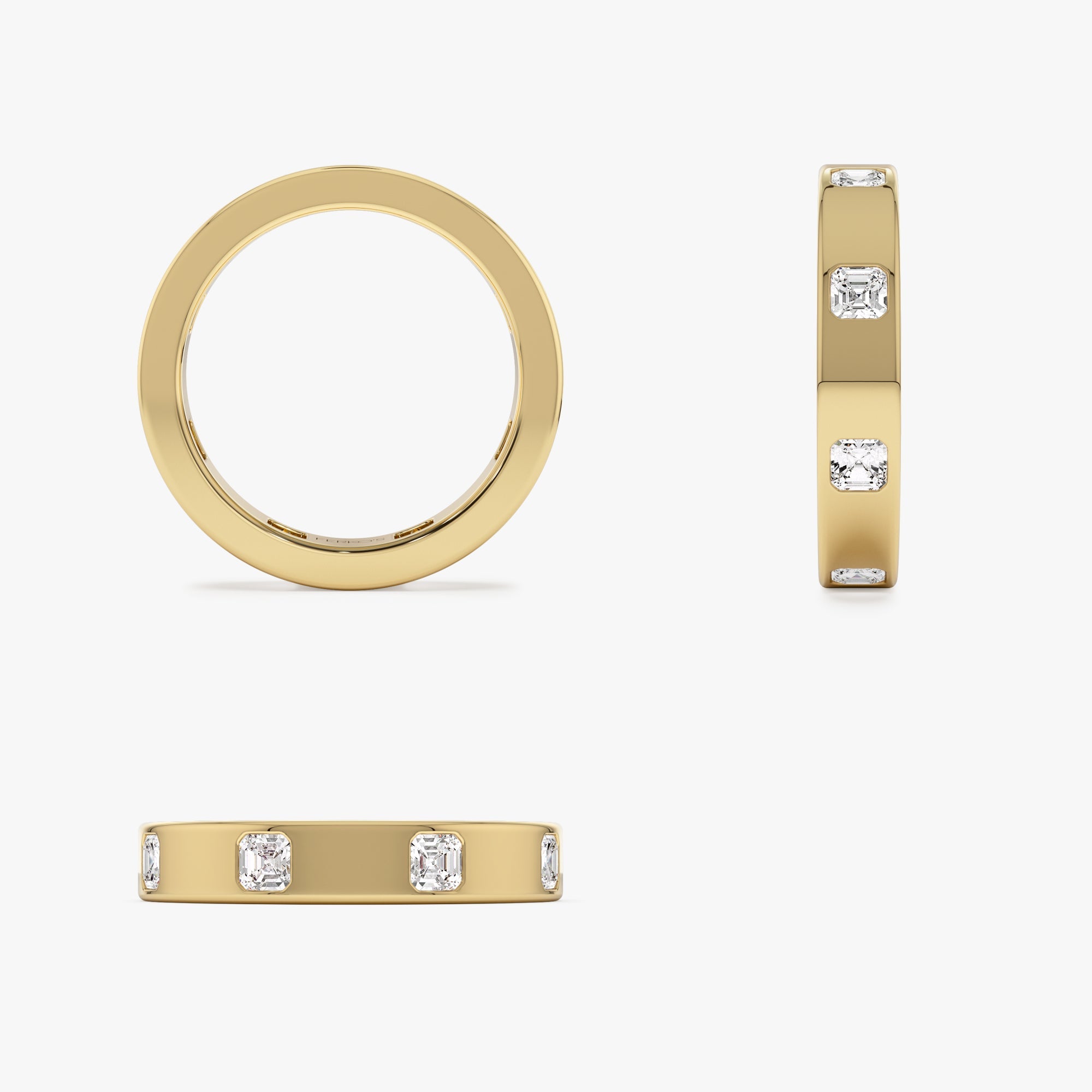 OBFJ1310 - 14k Asscher Cut Full Eternity Flush Setting Diamond Band 7