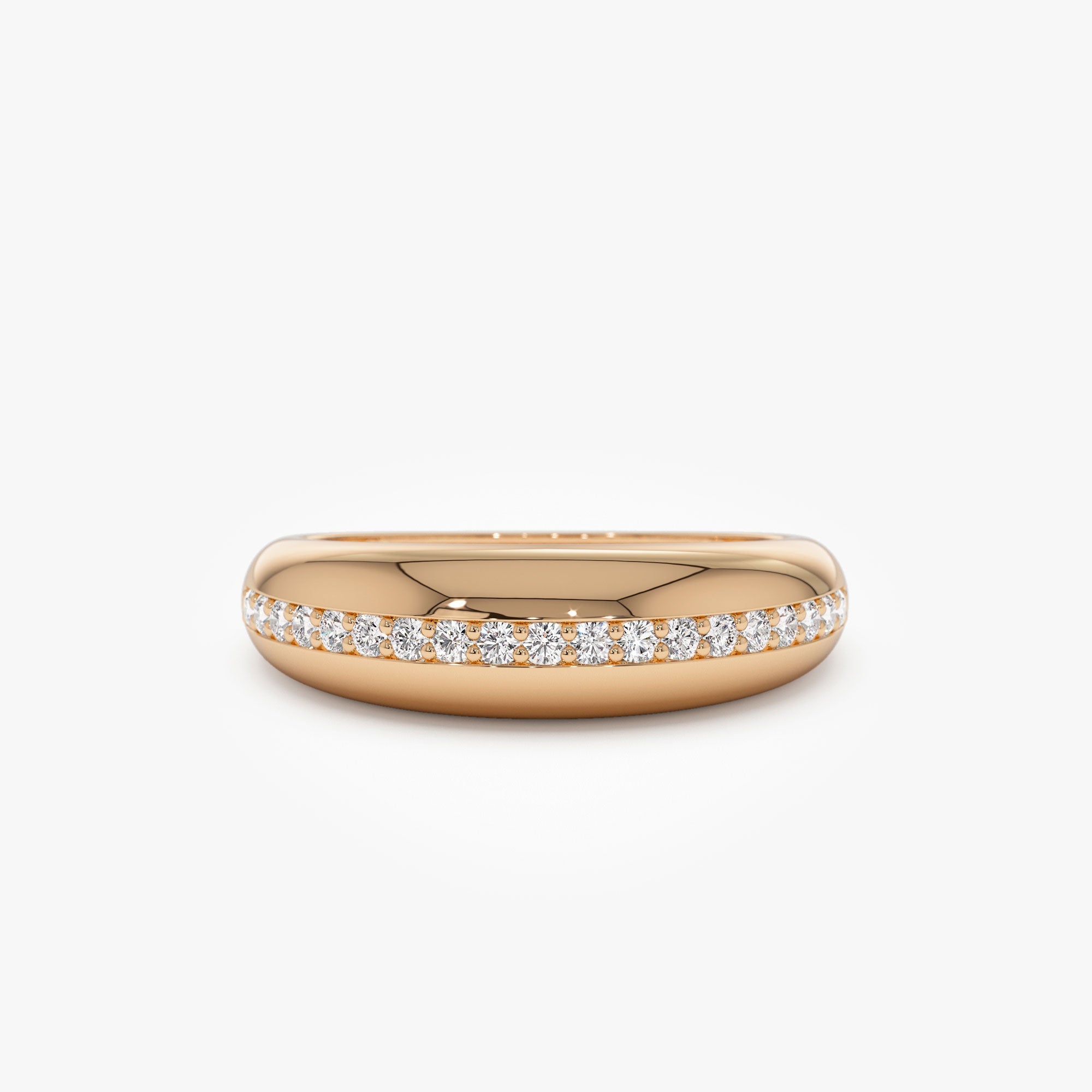 OBFJ1236 - 14k Gold Diamond Dome Balloon Ring 6
