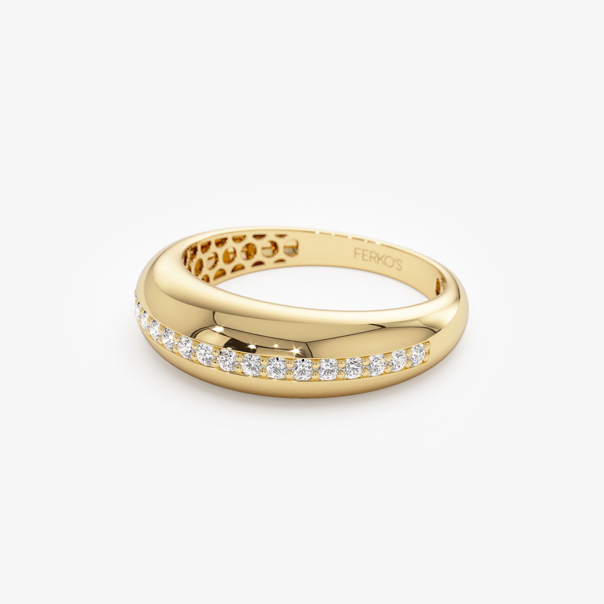 OBFJ1236 - 14k Gold Diamond Dome Balloon Ring 8