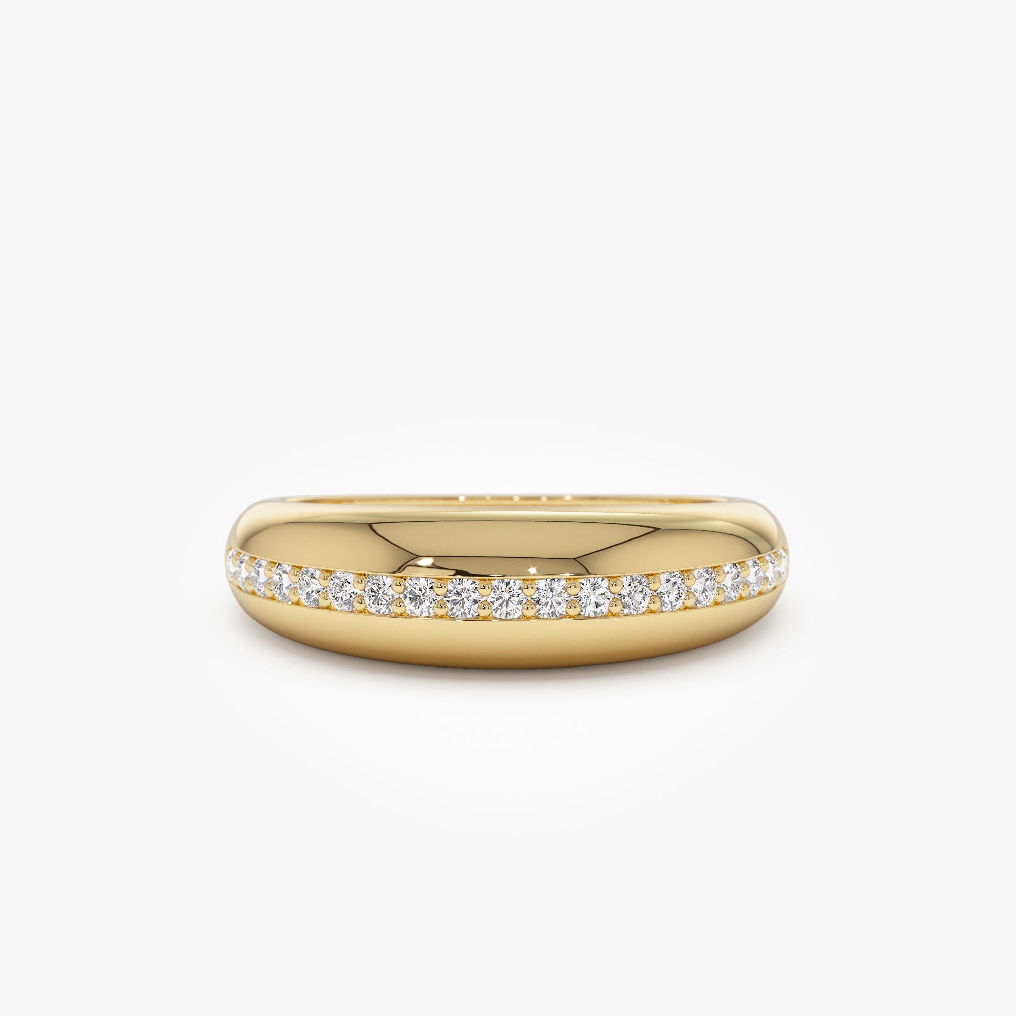 OBFJ1236 - 14k Gold Diamond Dome Balloon Ring 1