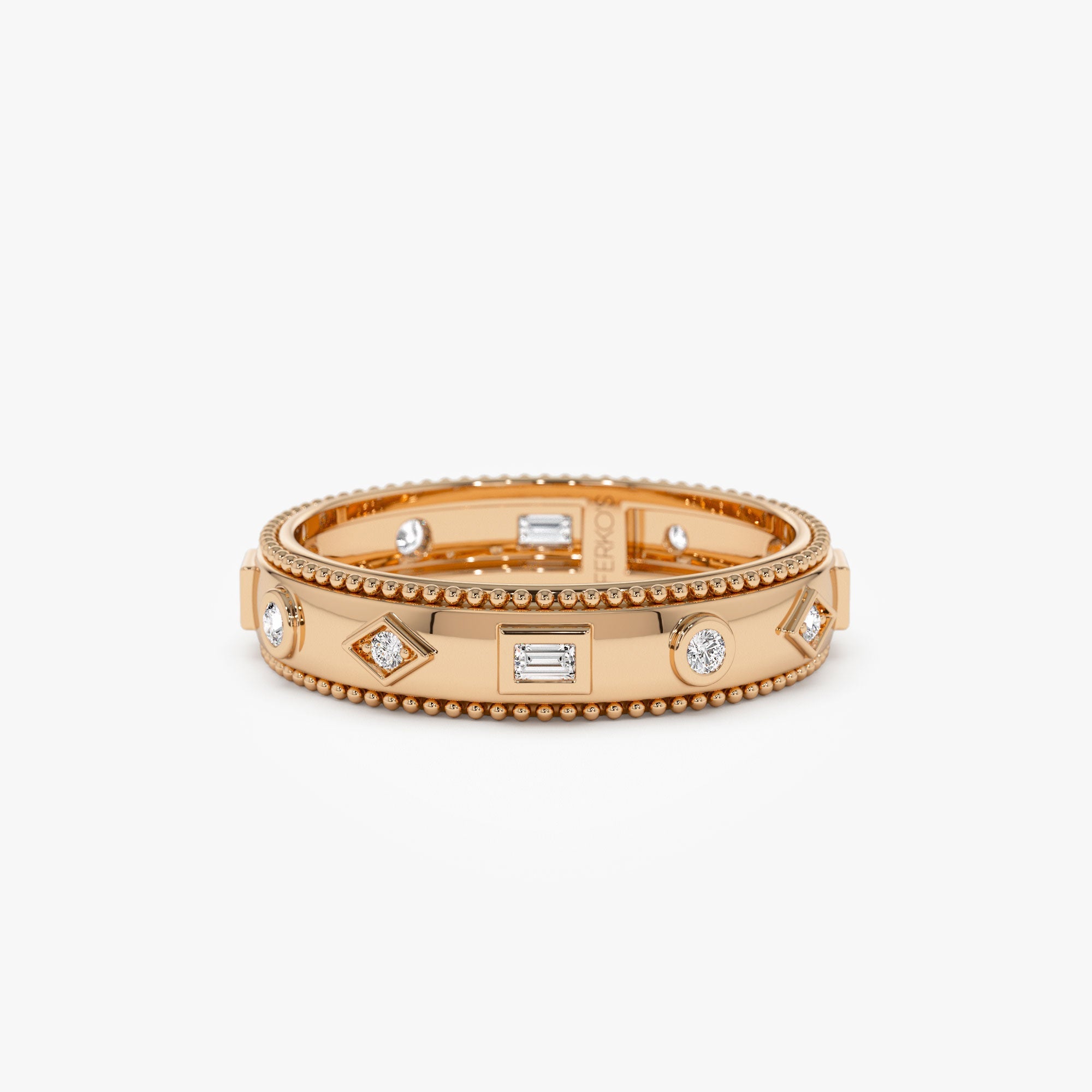 OBFJ1229 - 14k Mixed Shape Diamond Anniversary Band 6