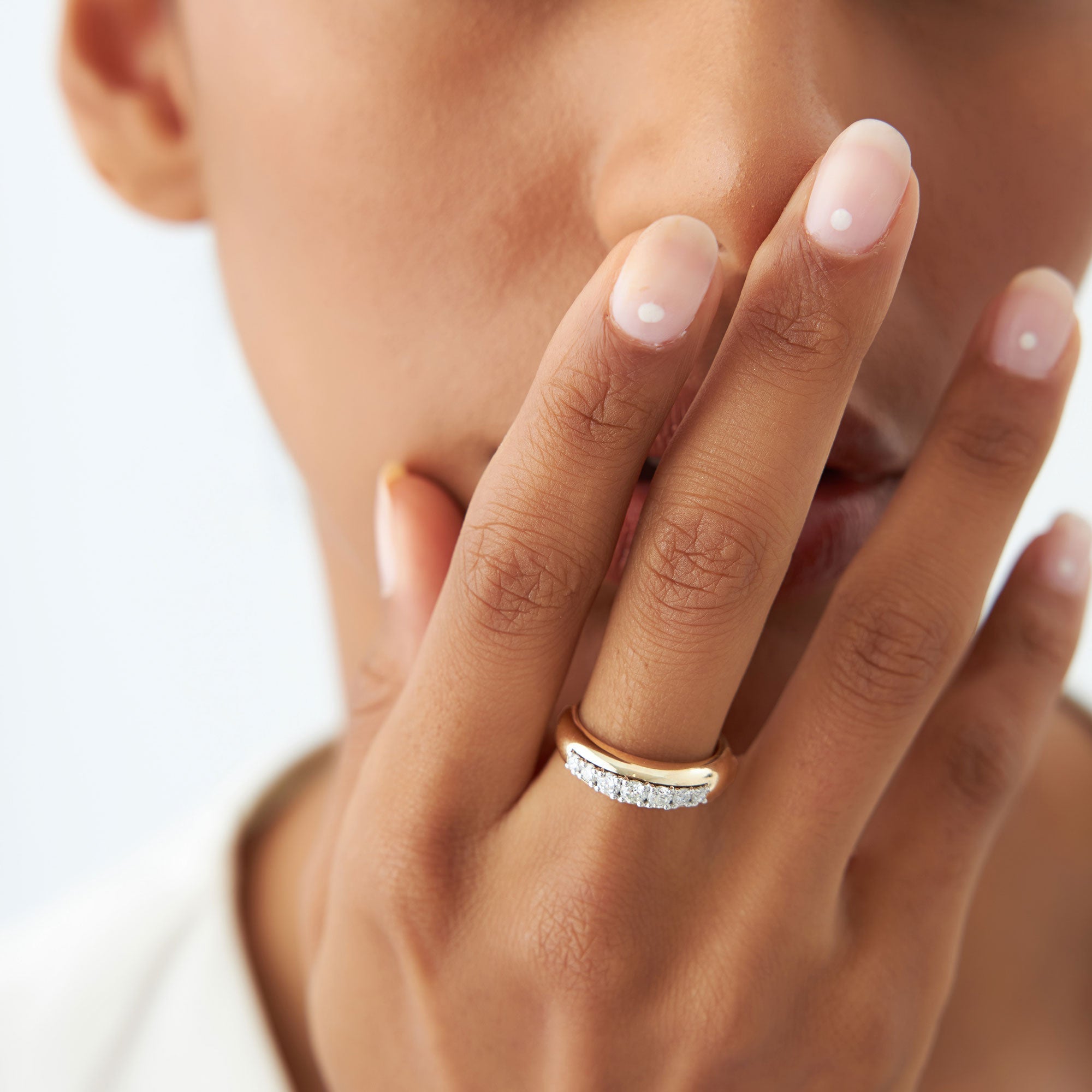 OBFJ1158 - 14k Dome Diamond Ring 4